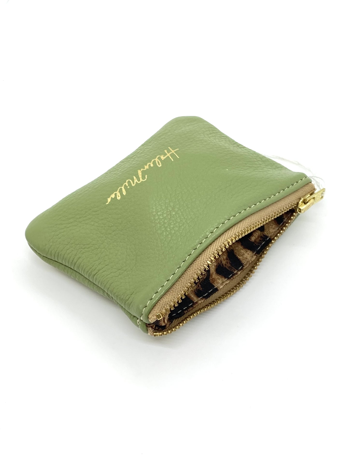 Coin Purse 12cm - Moss - Leopard