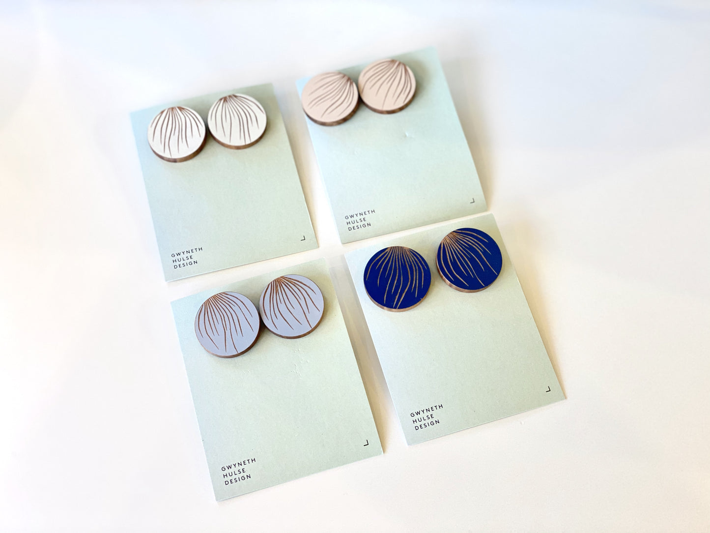 Statement Studs - Soft Grey