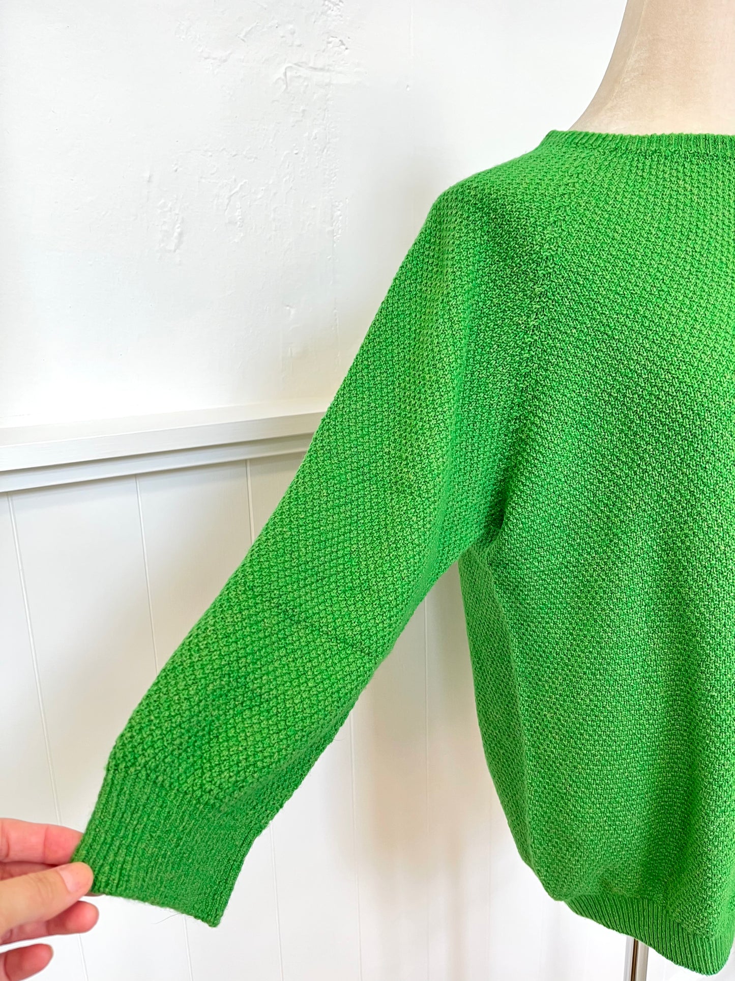 "Penny" Textured Jumper - Kelly Green