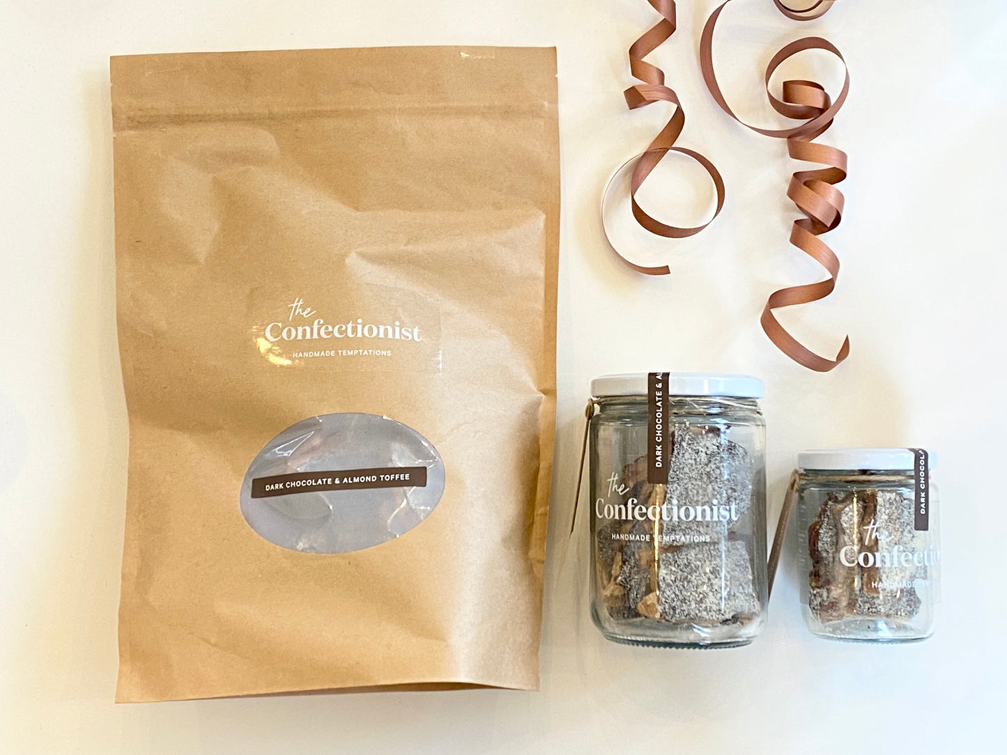 Dark Chocolate Almond Toffee - Jar, 85g