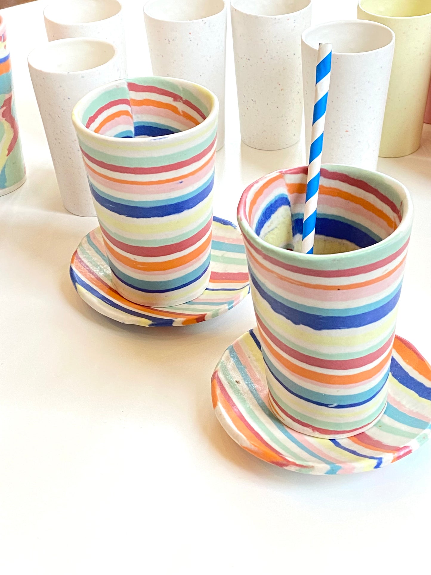 Nerikomi Tiny Dish - Rainbow Stripe