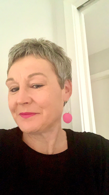 Comet Drop Earrings - Neon Pink