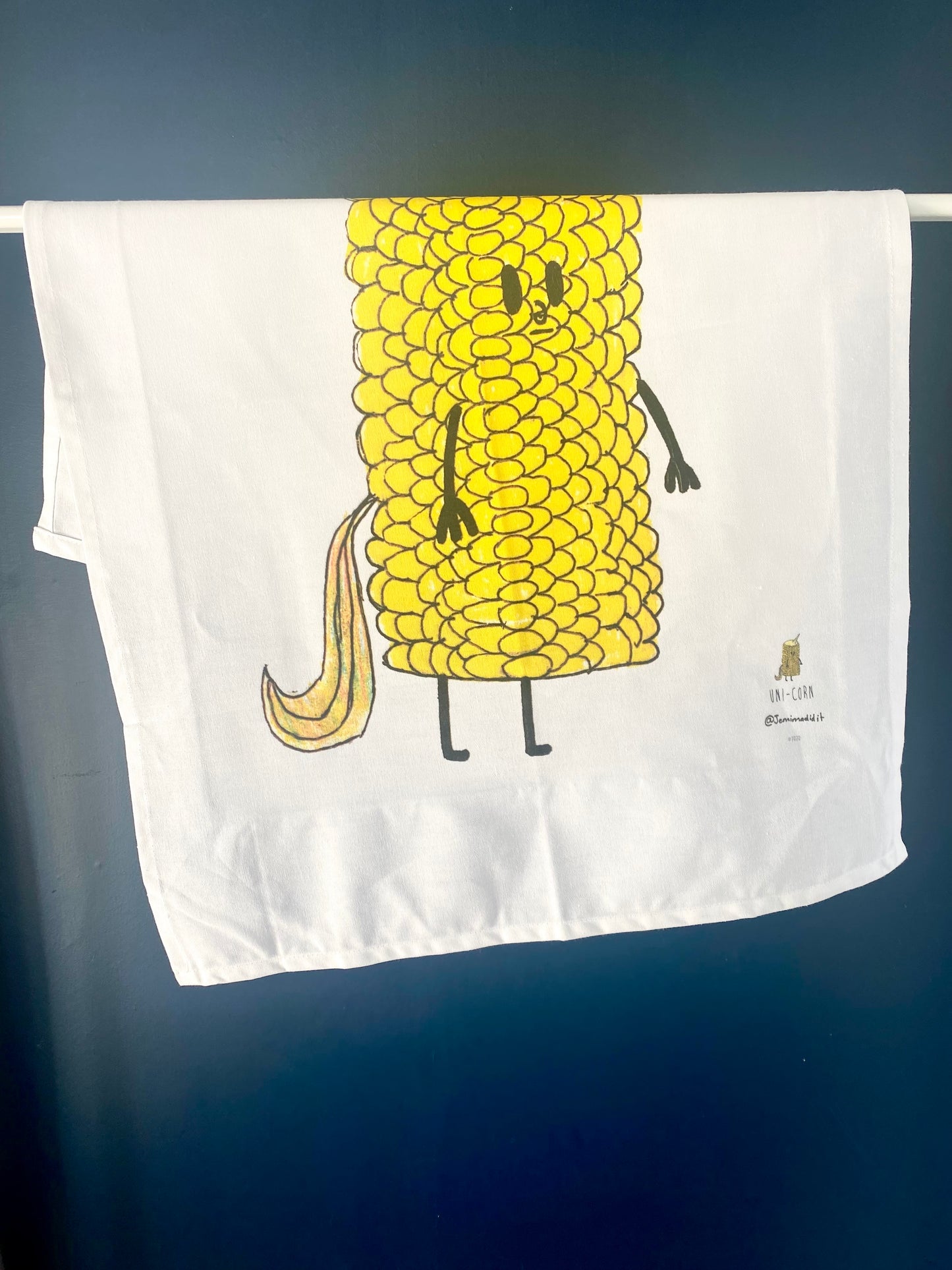 Uni-Corn - Illustrated Cotton Tea towel by Jemimadidit