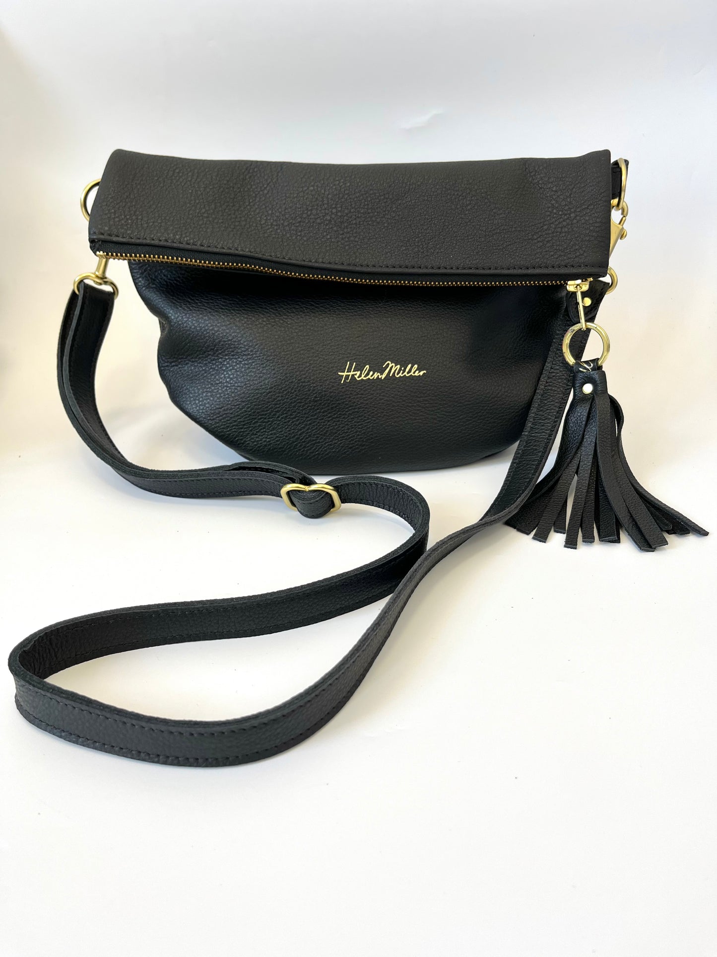 Mini Slouch - Black Leather