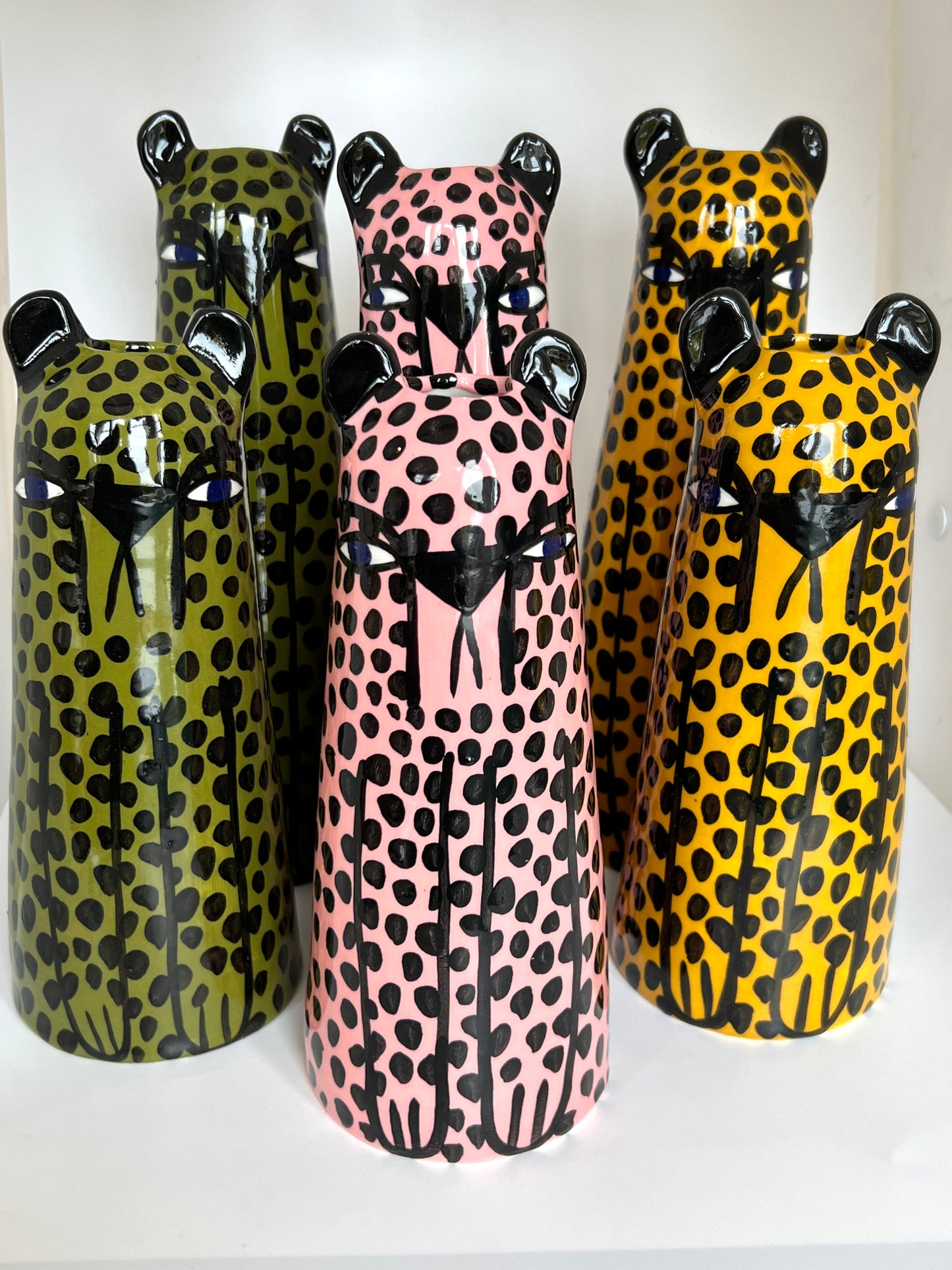 Pink Cheetah Vase by Studio Soph - Tall
