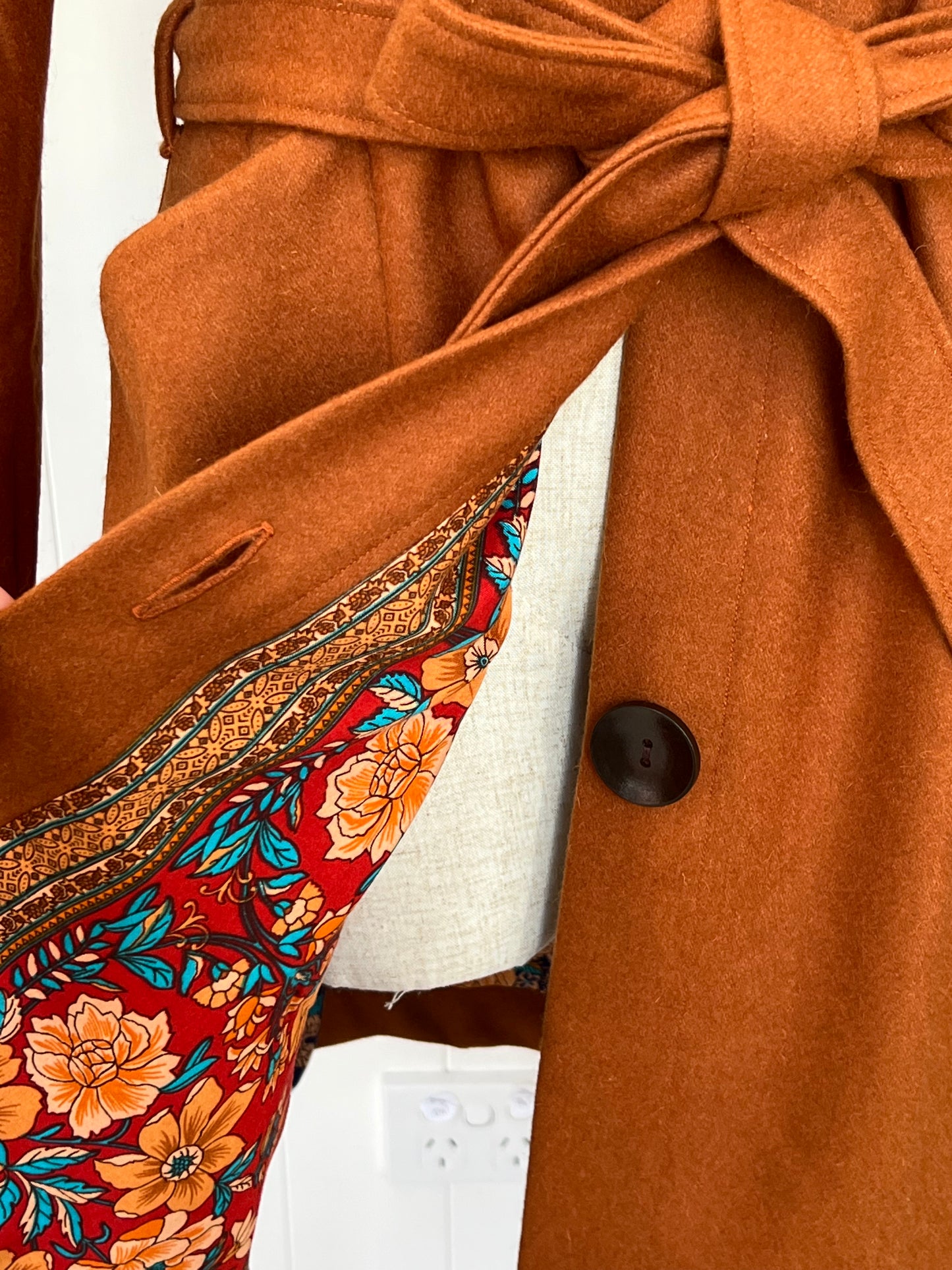 "Tiggy" Wool Blend Coat - Burnt Orange