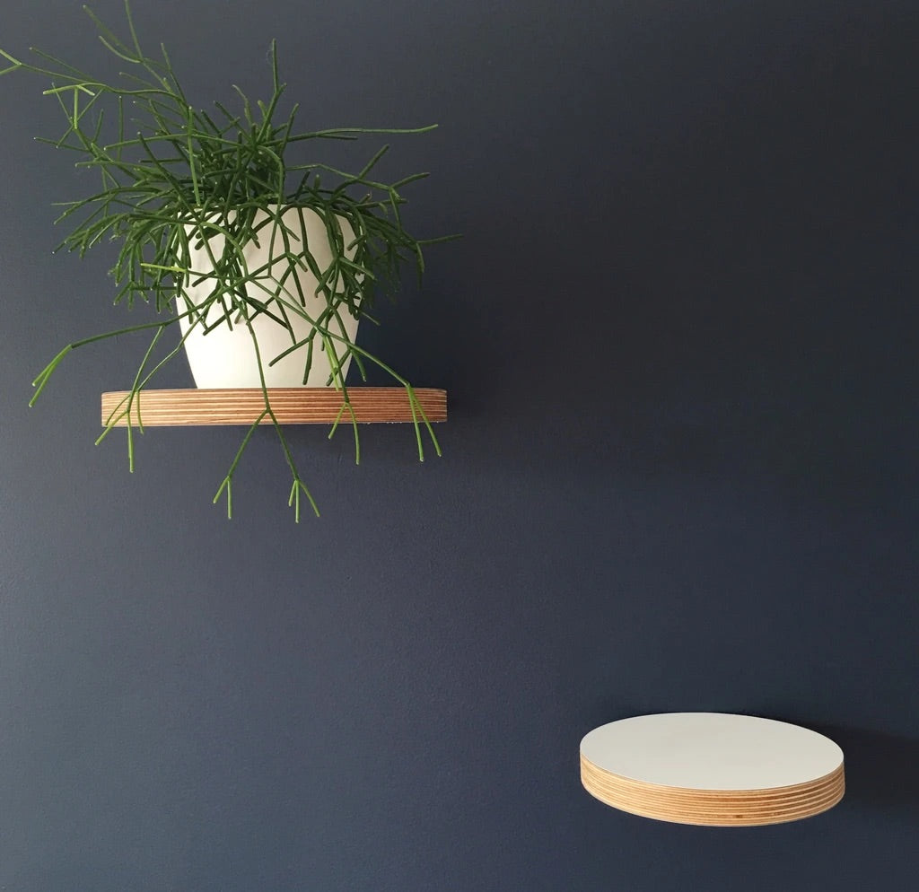 Round Floating Shelf - 150mm - White
