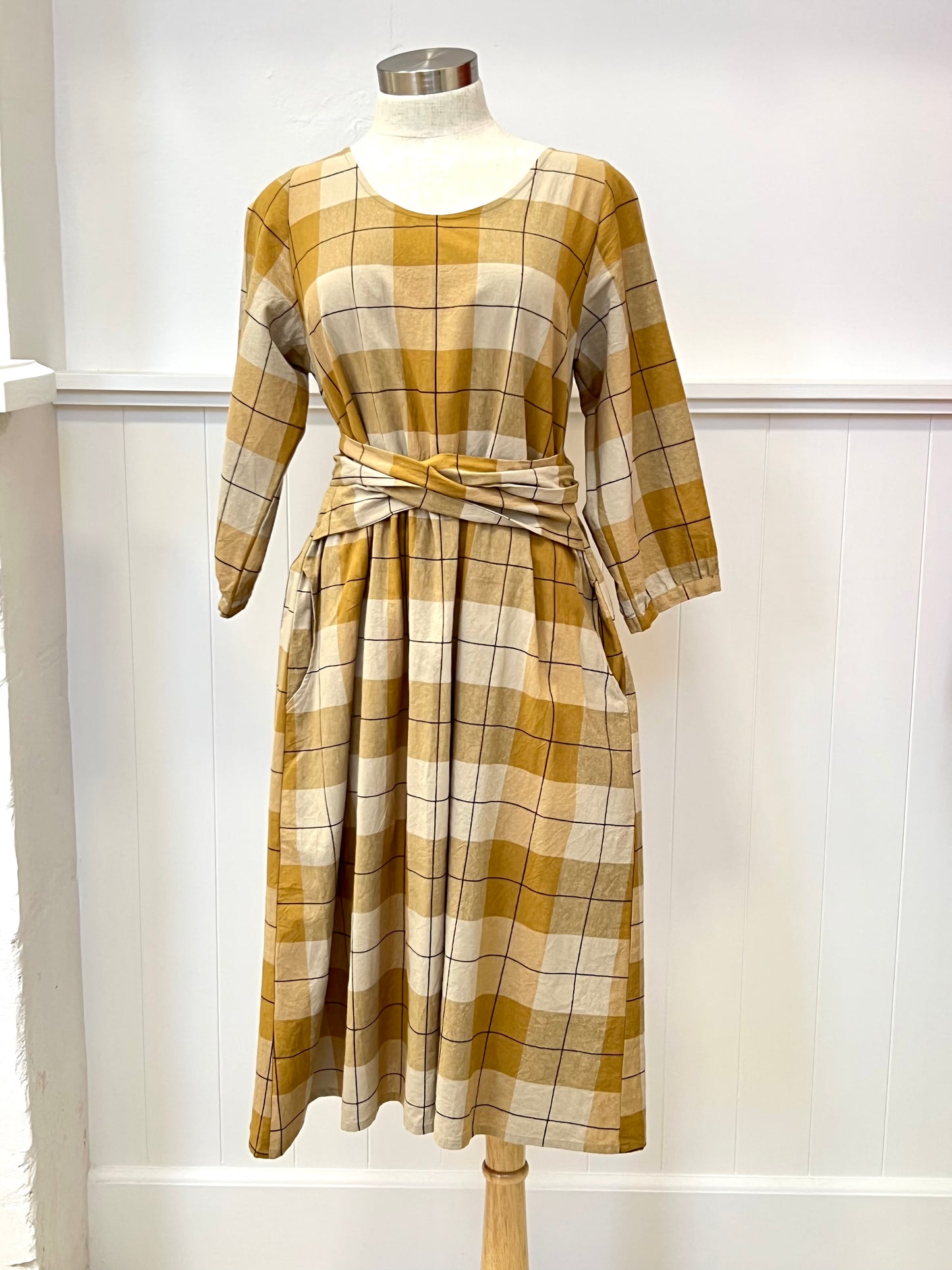 Long Sleeve Mollie Dress - Caramel Check
