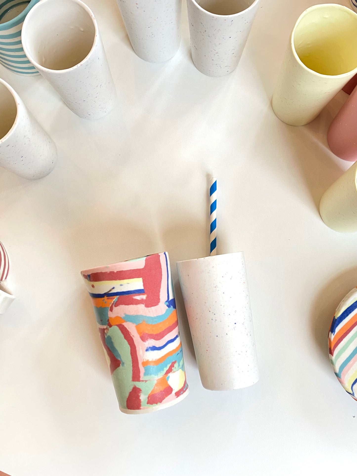 Nerikomi Tiny Dish - Rainbow Stripe