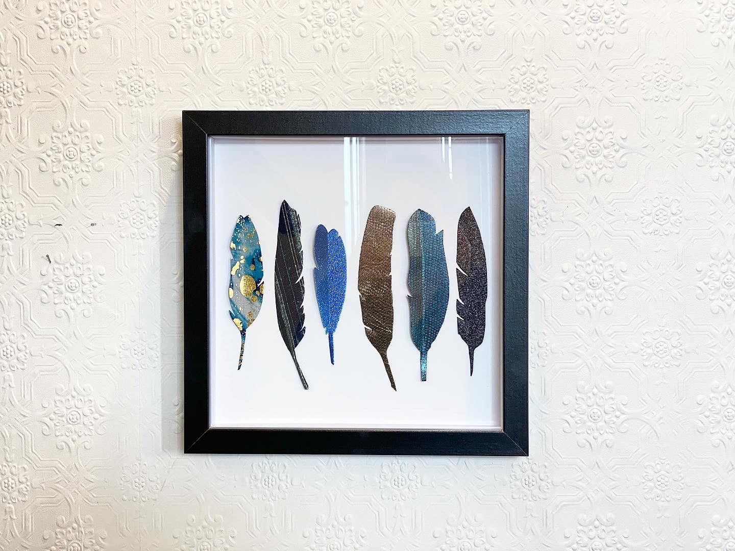 Feather Magnet Set - Blues, Silver