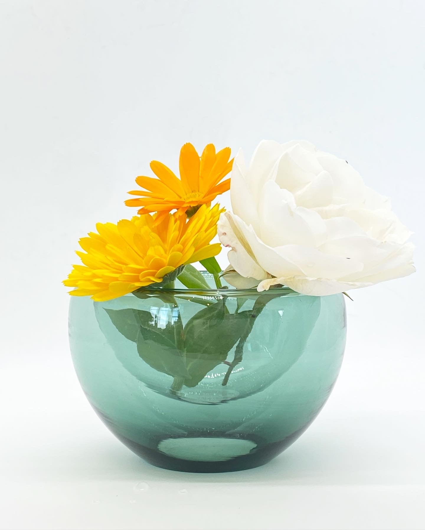Handblown Glass Mini "Fulvio" Bowl - Steel Grey/Green
