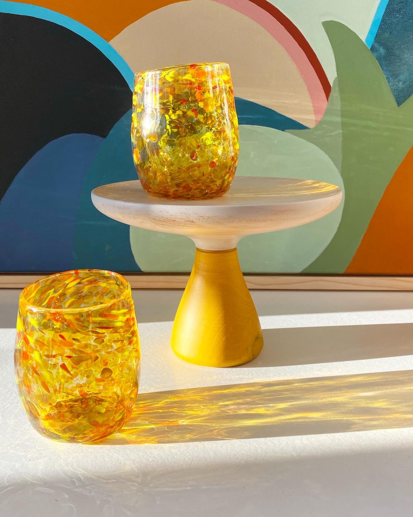 Handblown Glass Tumbler - Oranges & Lemons