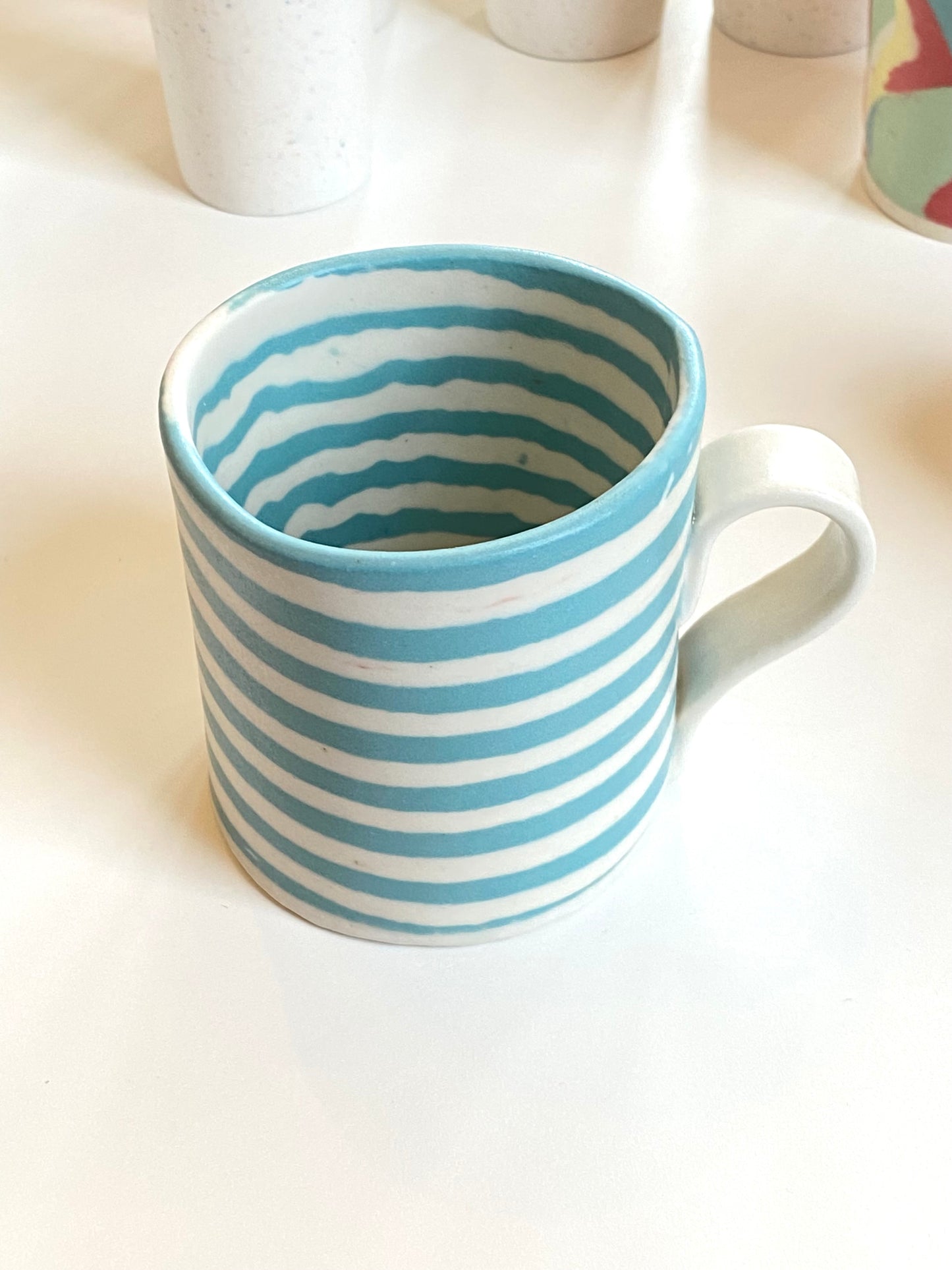 Ceramic Nerikomi Mug - Large - Light Blue