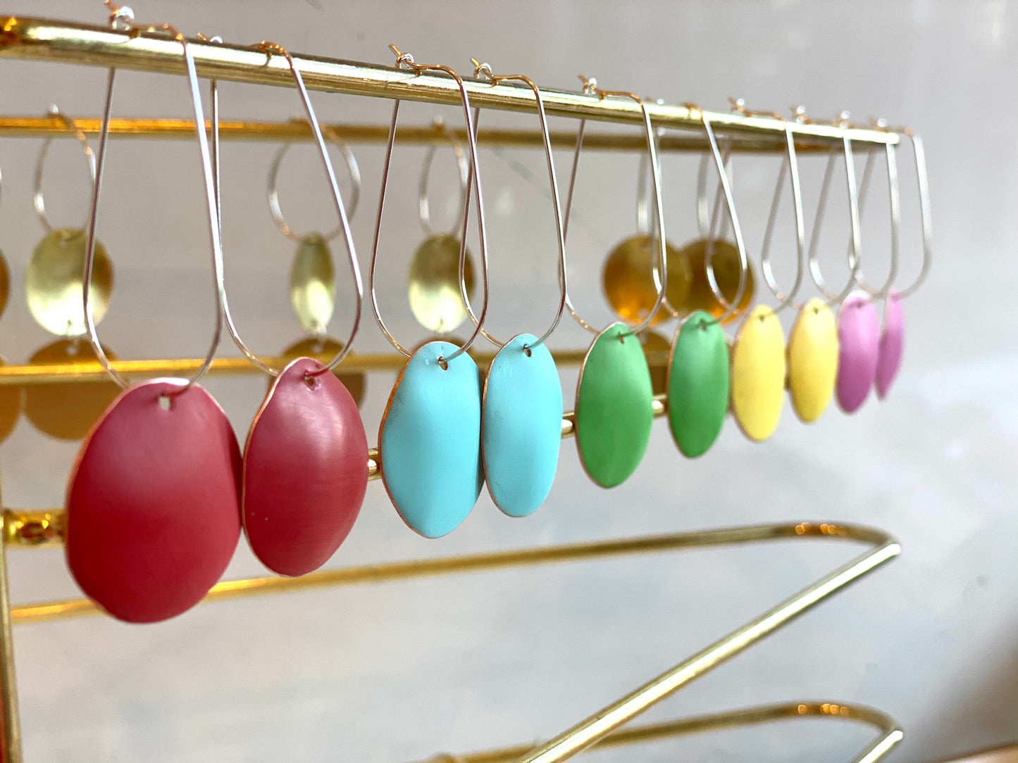 Comet Drop Earrings - Neon Pink
