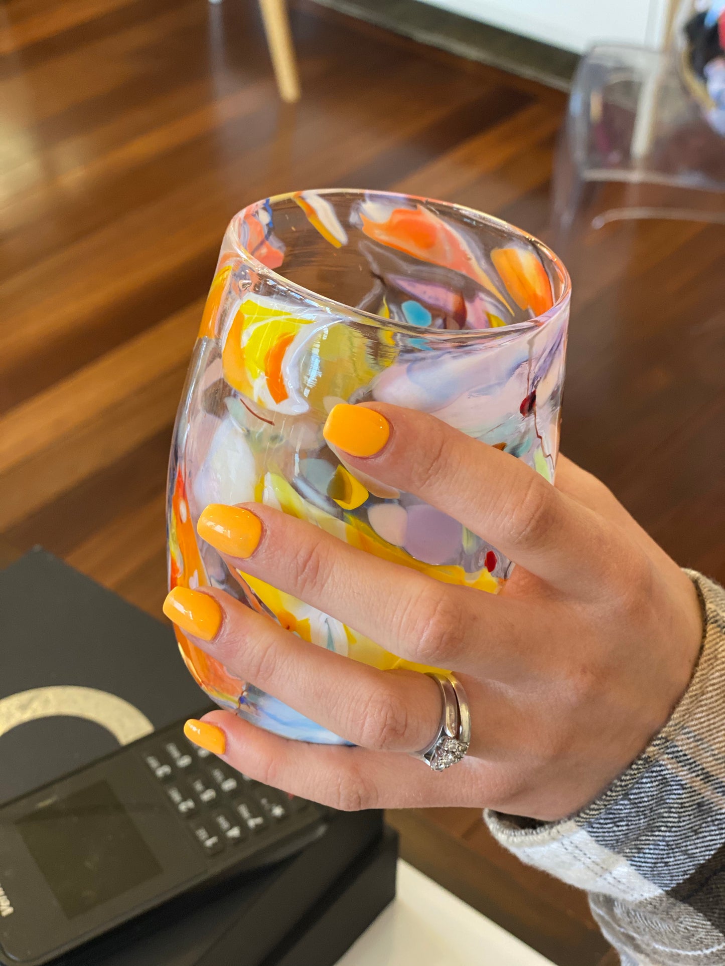Handblown Glass Tumbler - Water Lily