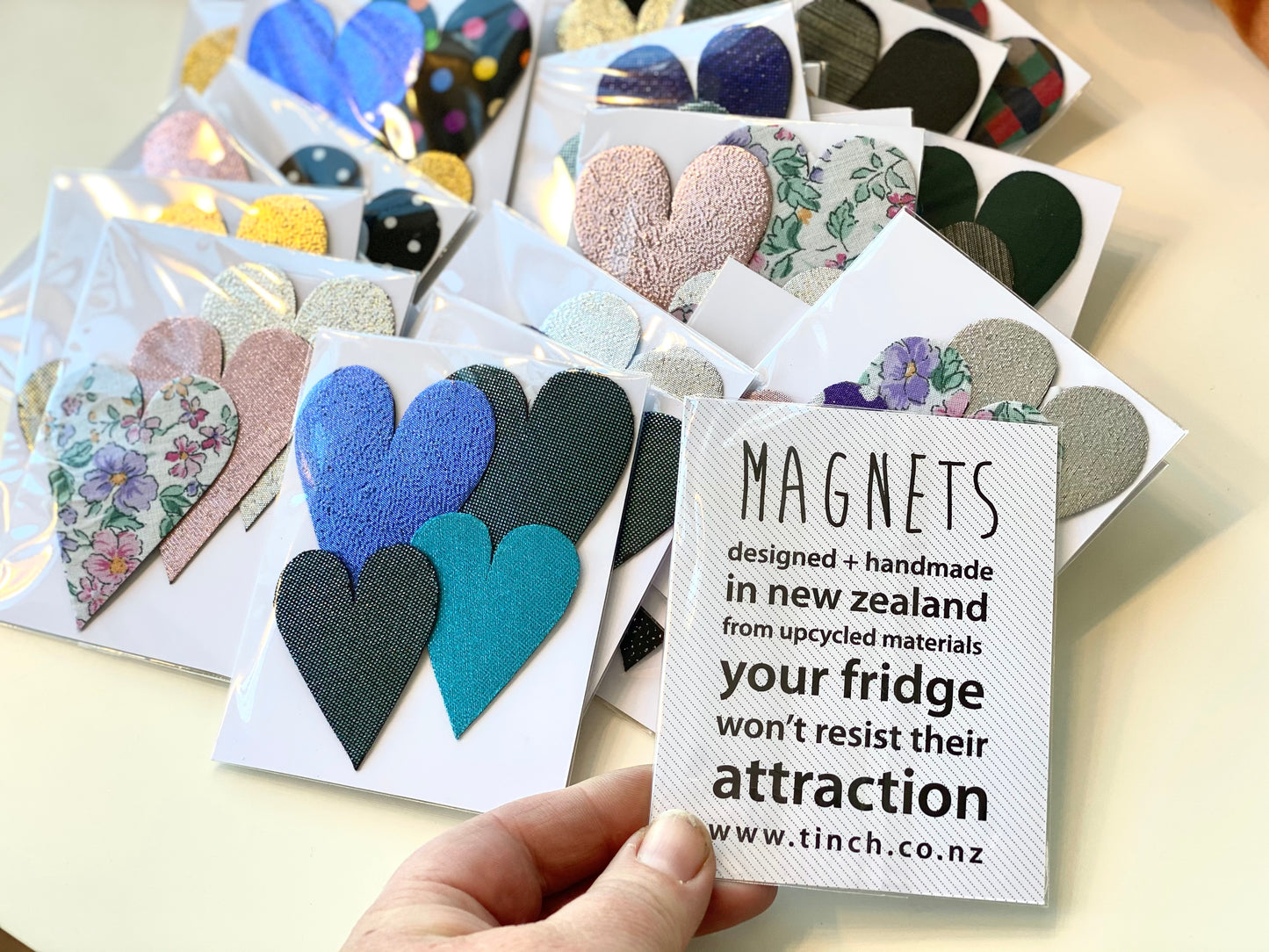 Fabric Heart Magnets