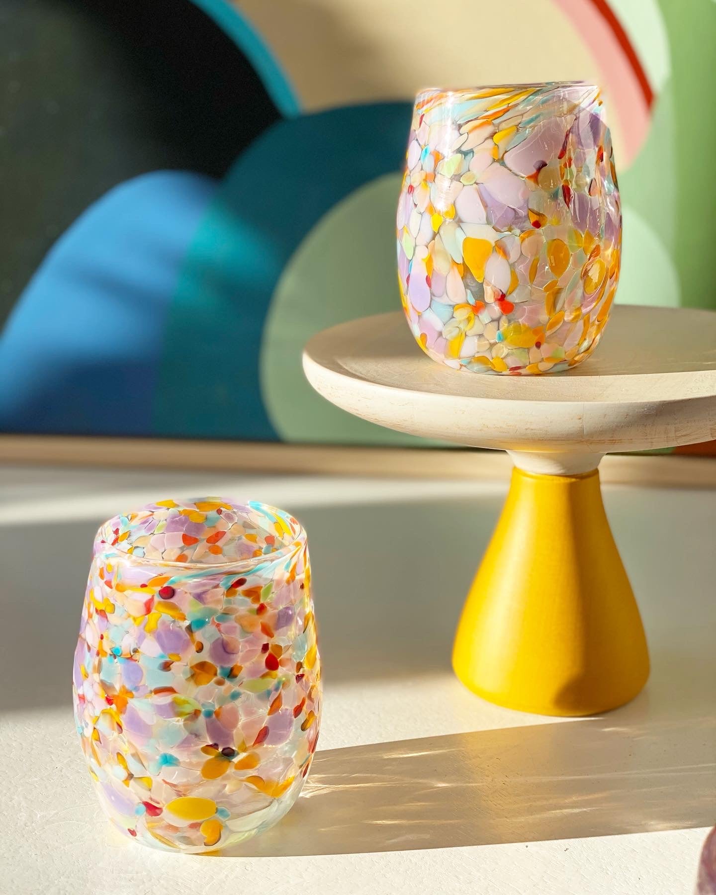 Handblown Glass Tumbler - Water Lily