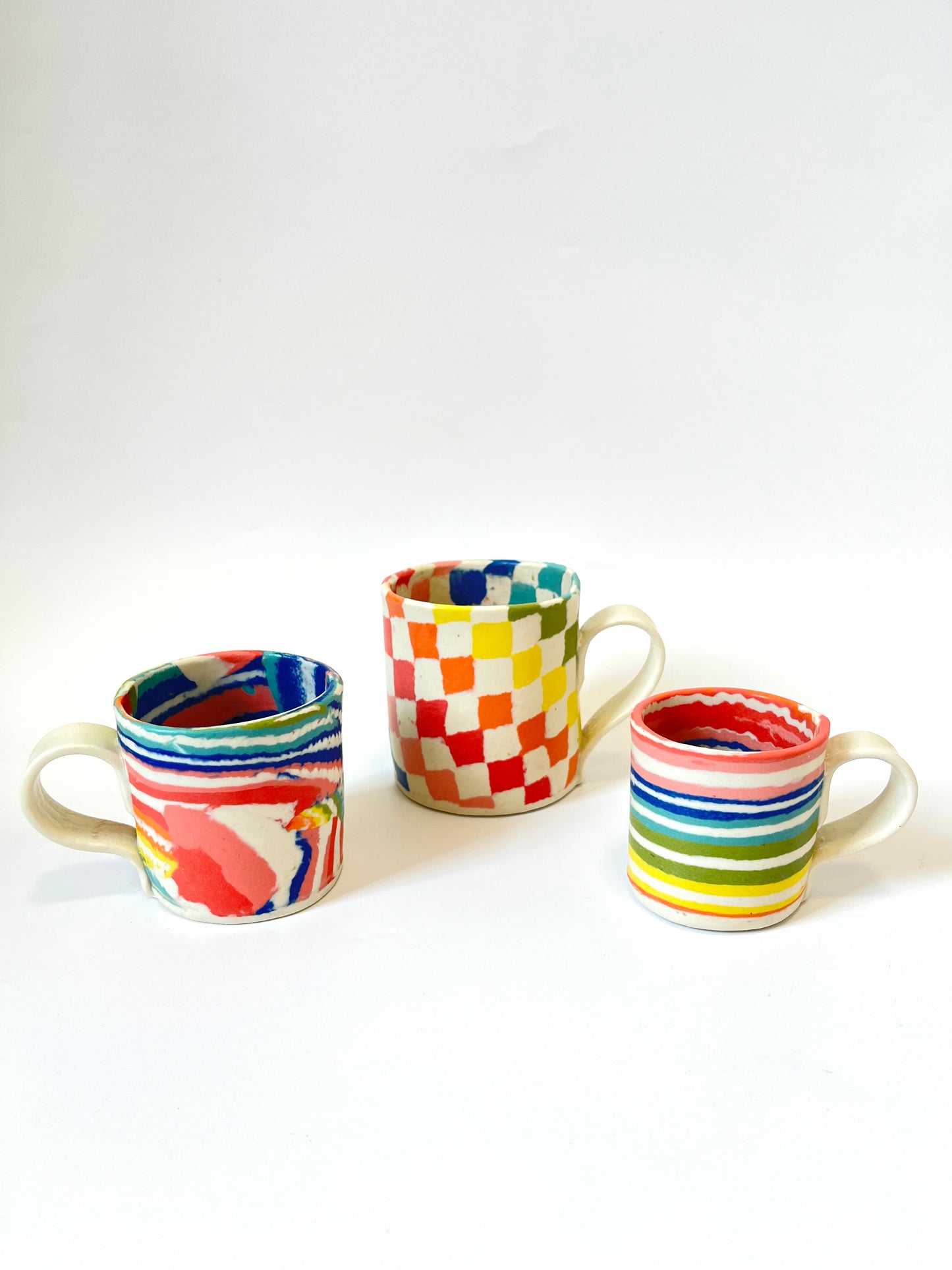Ceramic Nerikomi Mug - Small - Rainbow Stripes