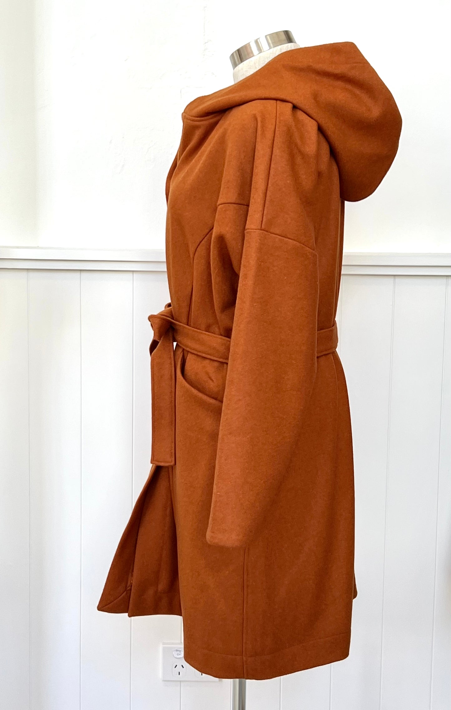 "Tiggy" Wool Blend Coat - Burnt Orange