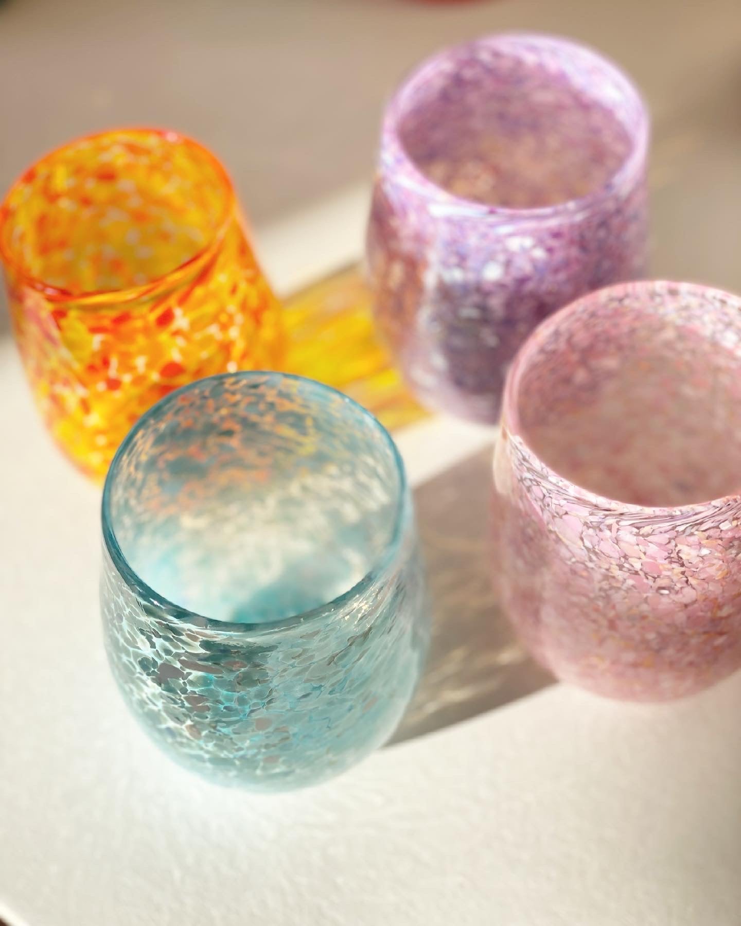 Handblown Glass Tumbler - Pink