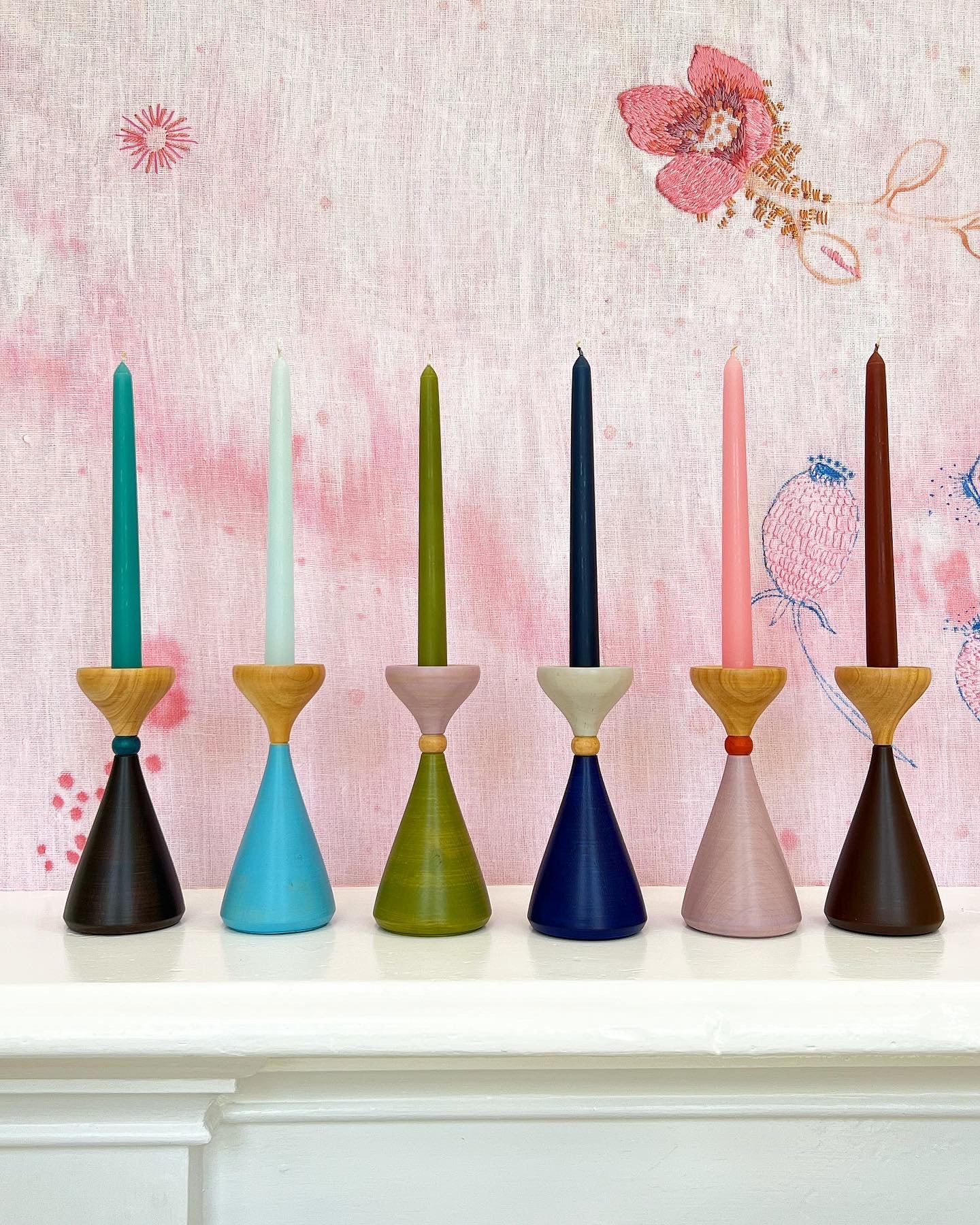 Metallic Silver Venetian Tapered Candle - 250mm