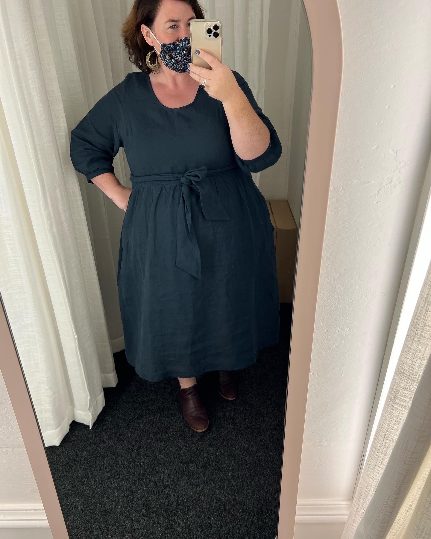 Long Sleeve Mollie Dress - Petrol