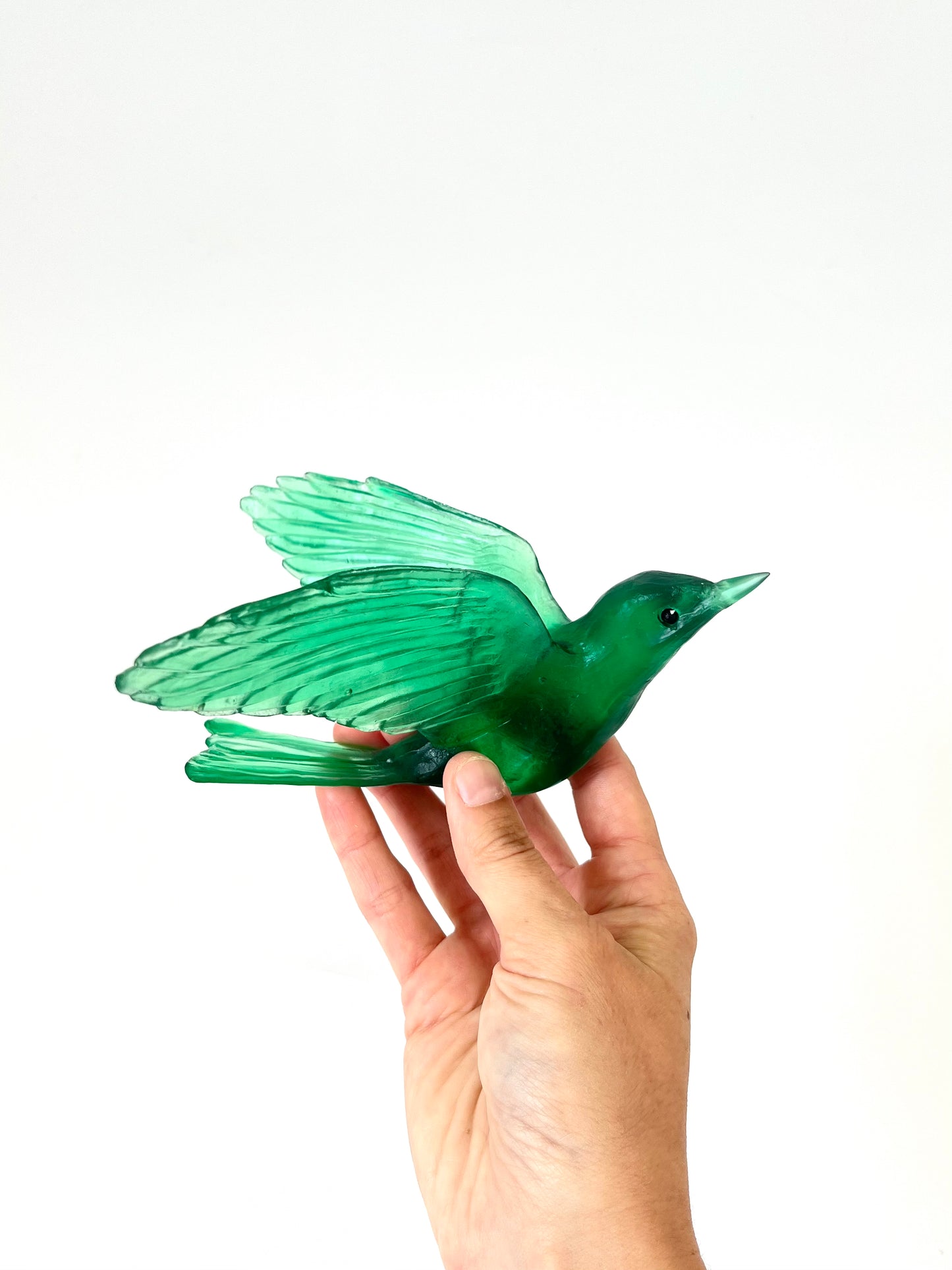 Bellbird / Korimako #2 (Wings Back) - Emerald