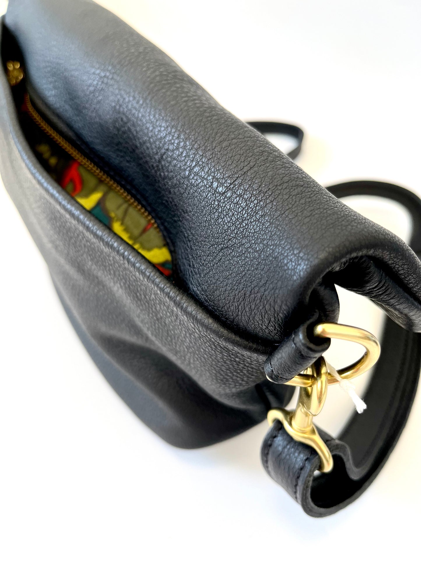 Mini Slouch - Black Leather