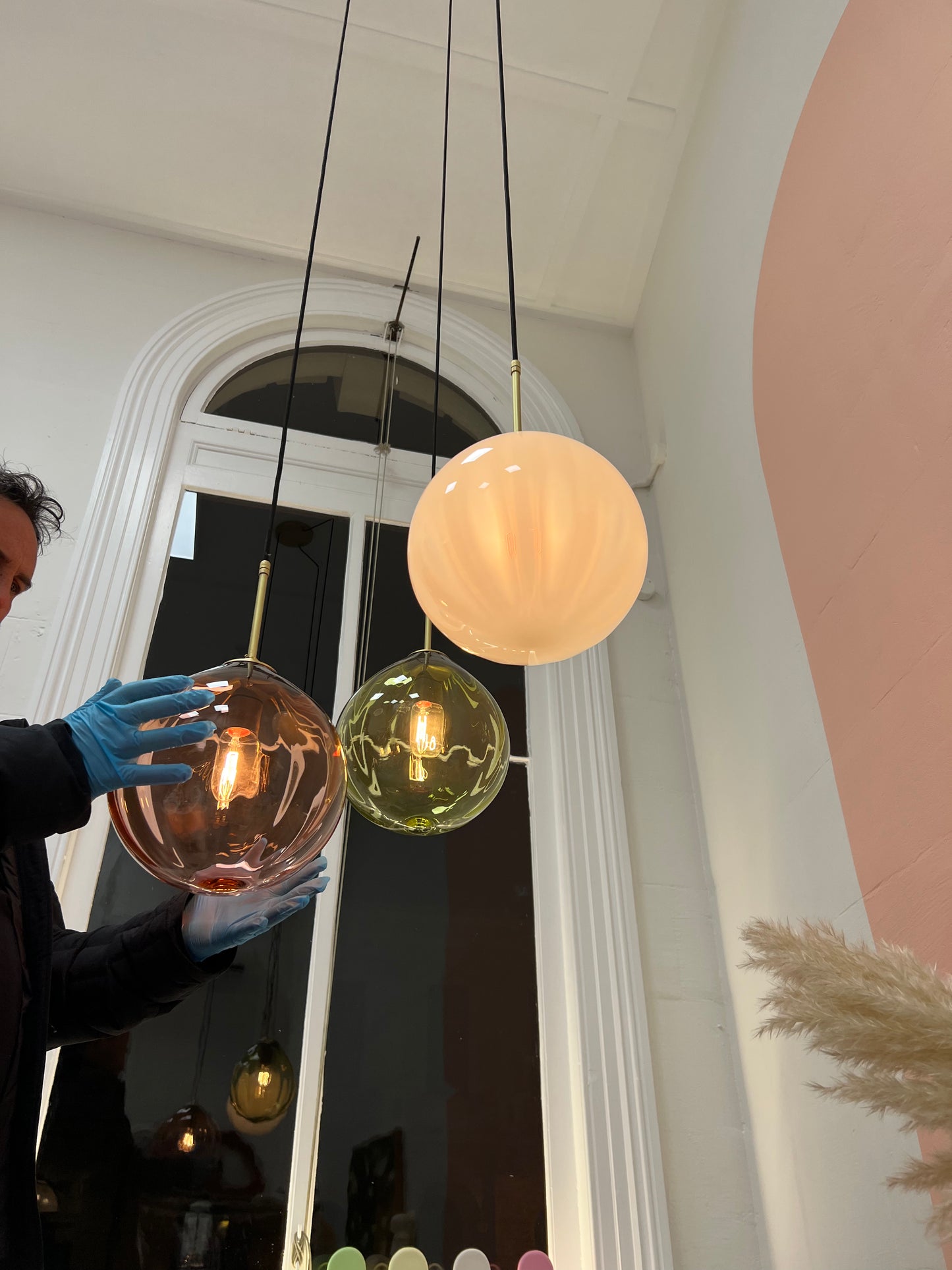 Triple 'Dodici' Pendant Light + Ceiling Rose - made to order