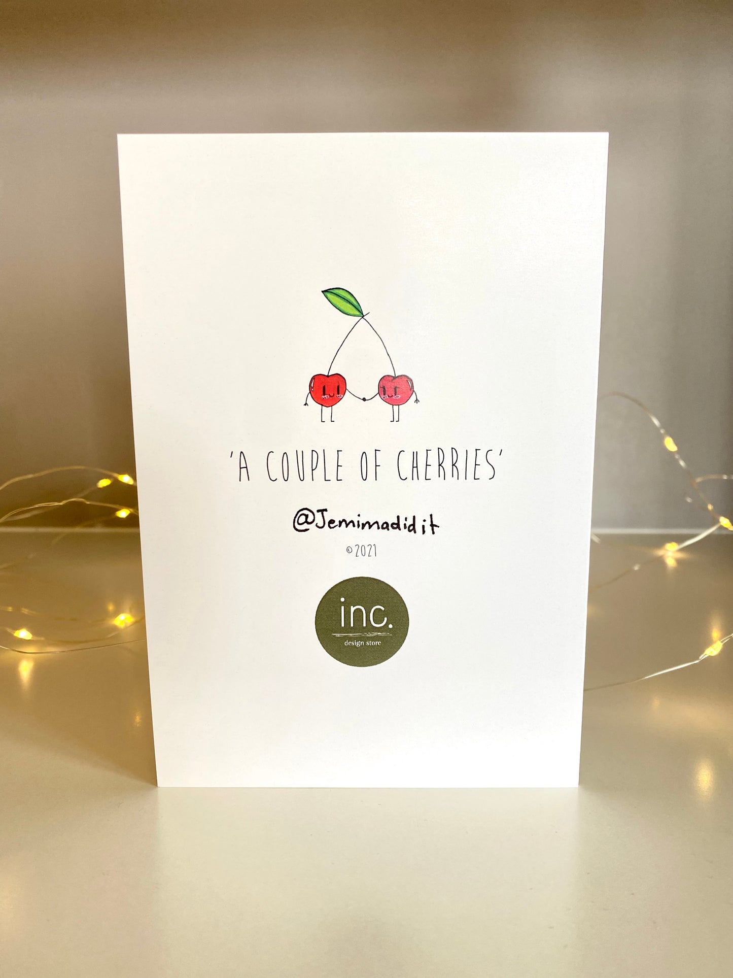 'Couple of Cheeries' - Illustrated Card by Jemimadidit