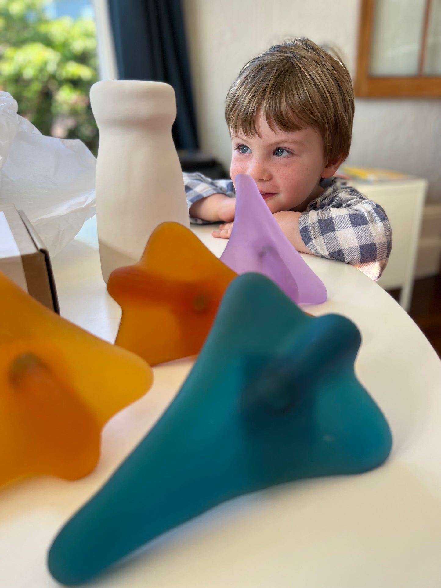 "Jumbo Jetplane" in Glass - Orange