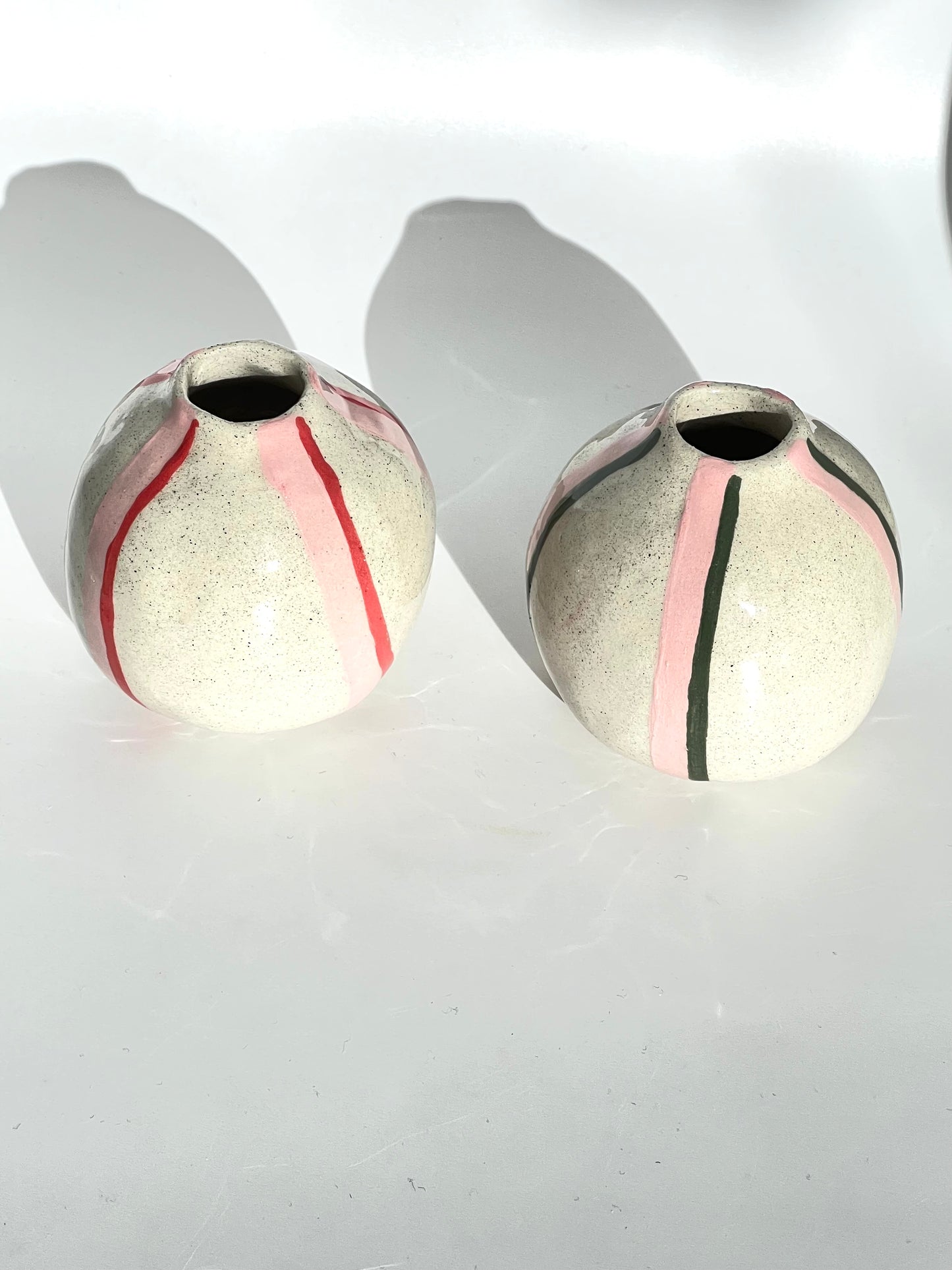 PJ vase in green and pink