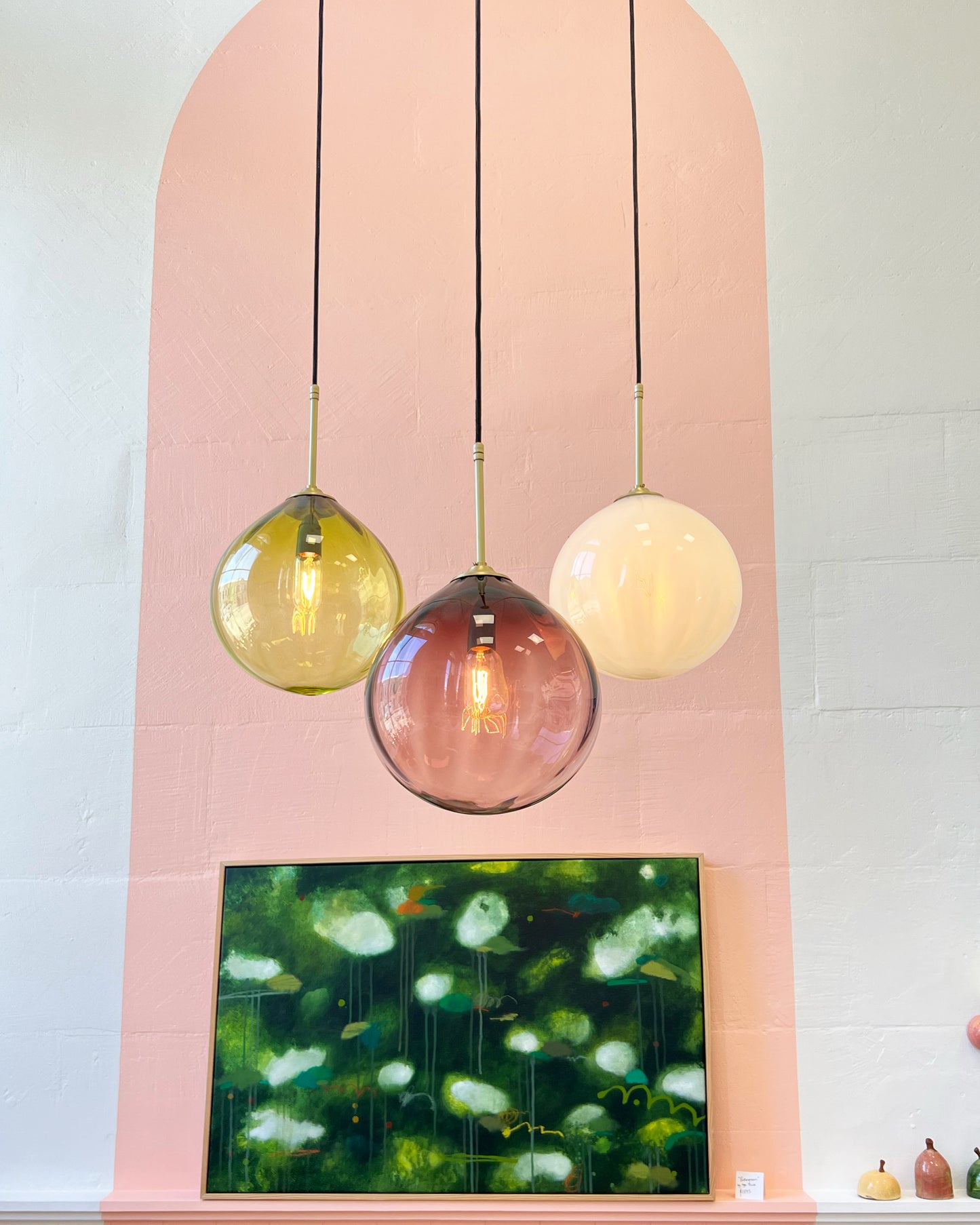 Triple 'Dodici' Pendant Light + Ceiling Rose - made to order