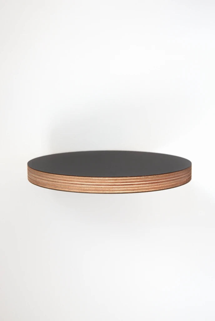 Round Floating Shelf - 200mm - Black