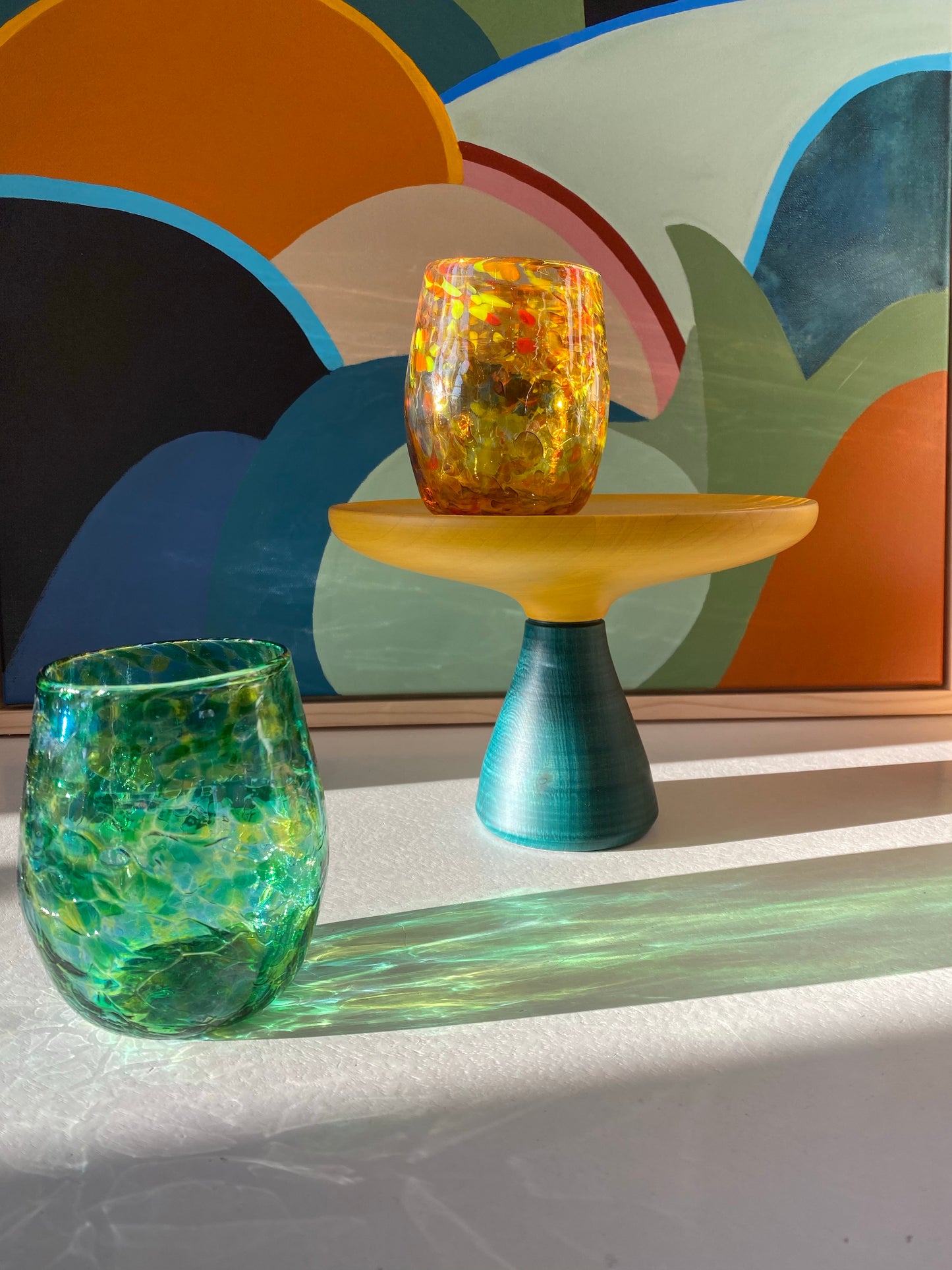 Handblown Glass Tumbler - Oranges & Lemons