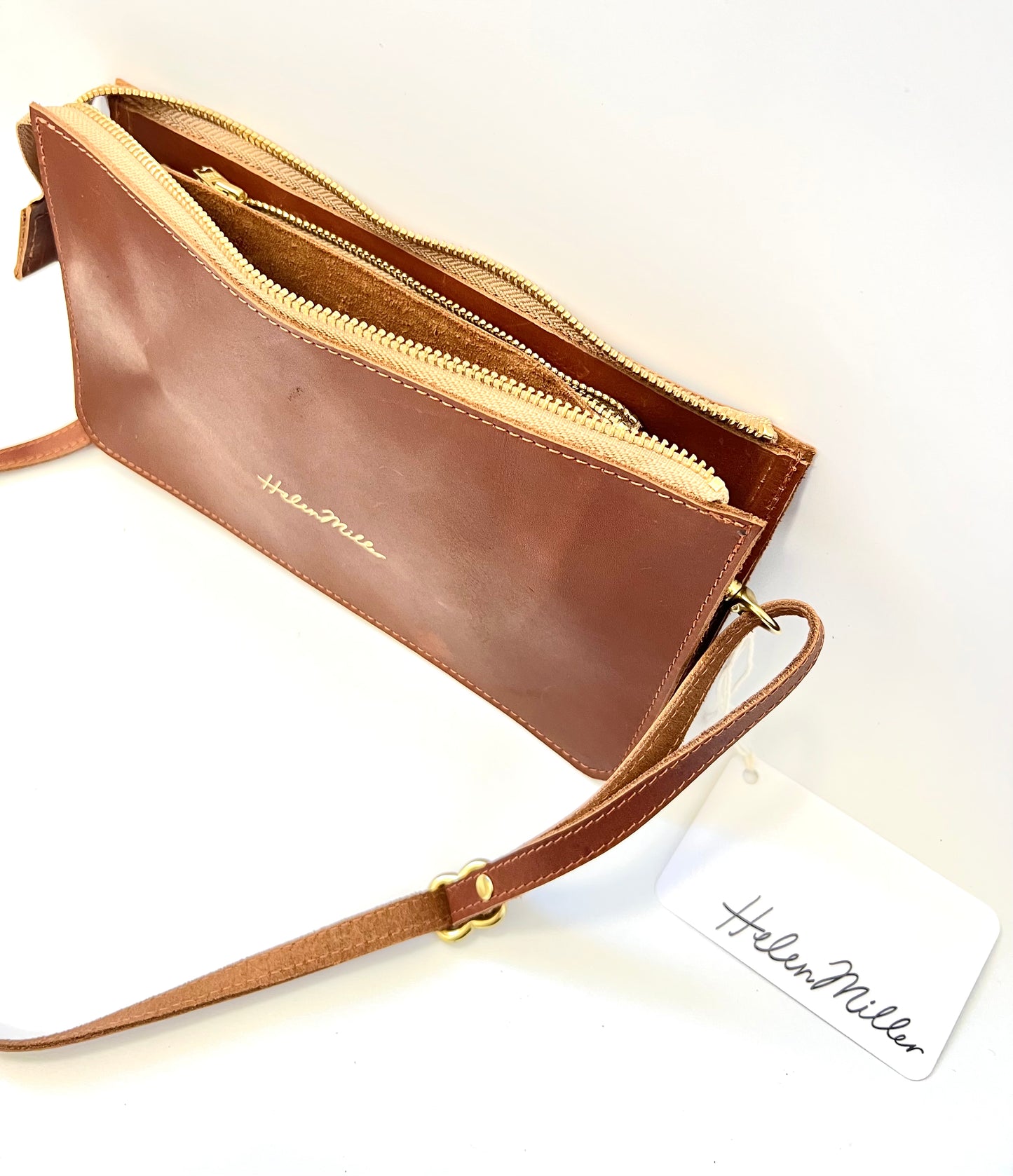 Travel Wallet With Strap - Whiskey