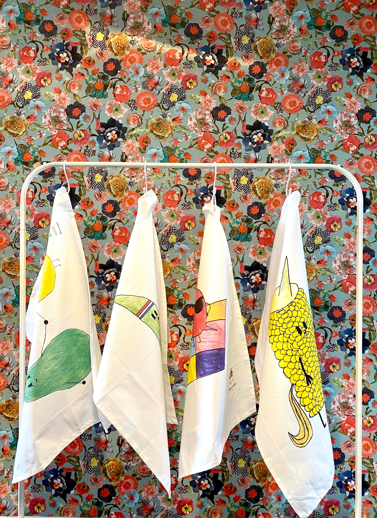 Pear Pair - Illustrated Cotton Tea towel by Jemimadidit