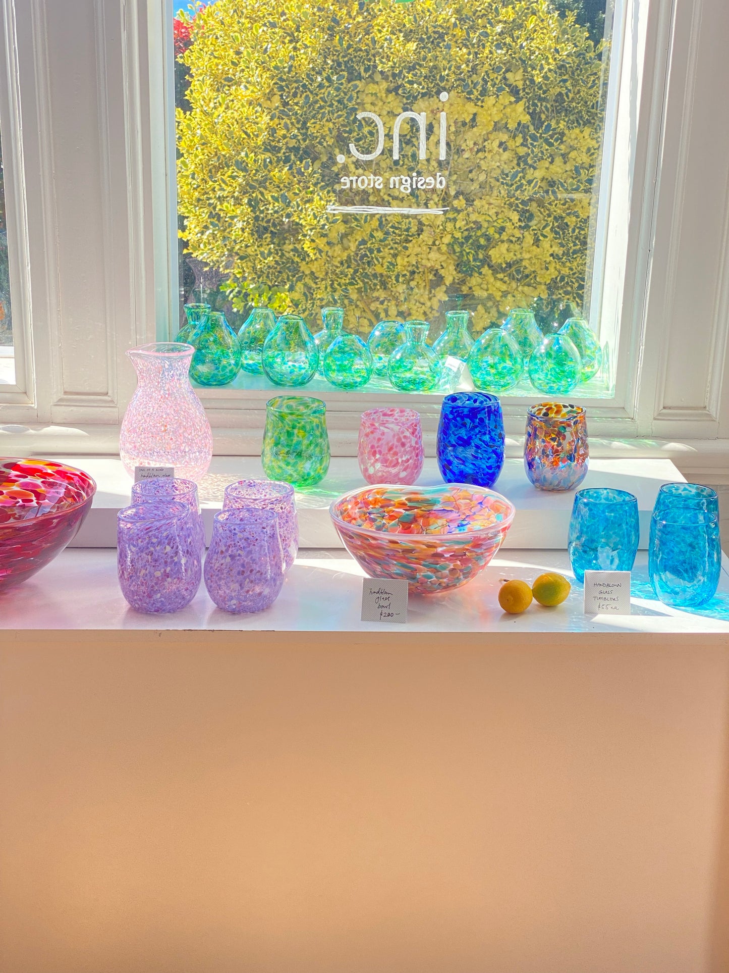 Handblown Glass Diffuser Vase - Teal/Blue Green with 2cm Opening