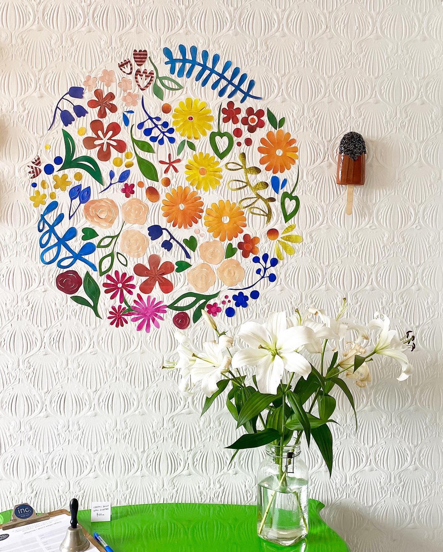Restickable Floral installation