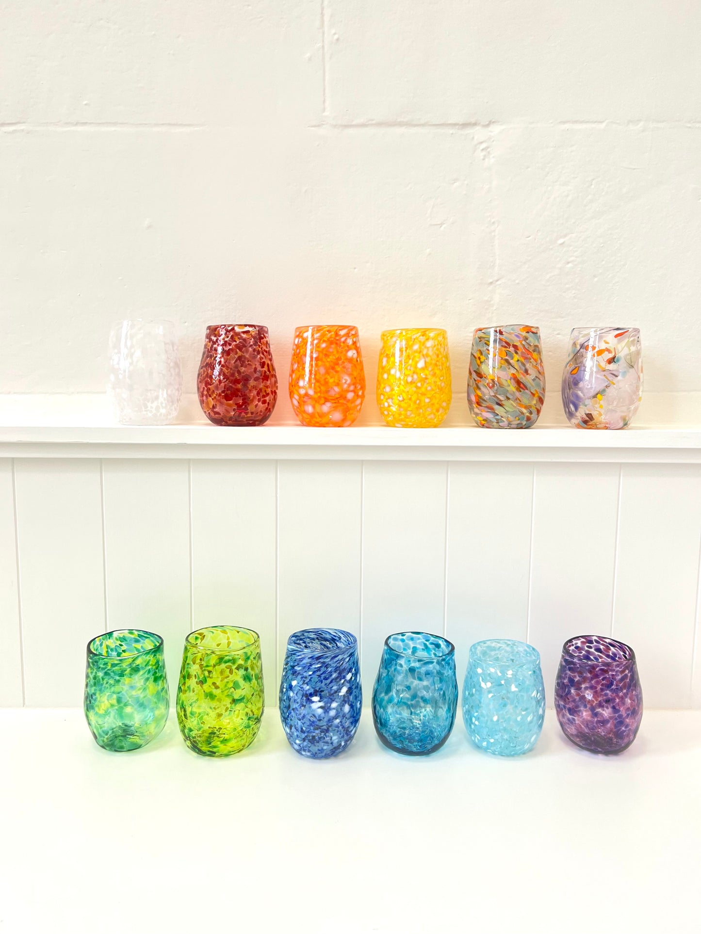 Handblown Glass Tumbler - Bright Orange