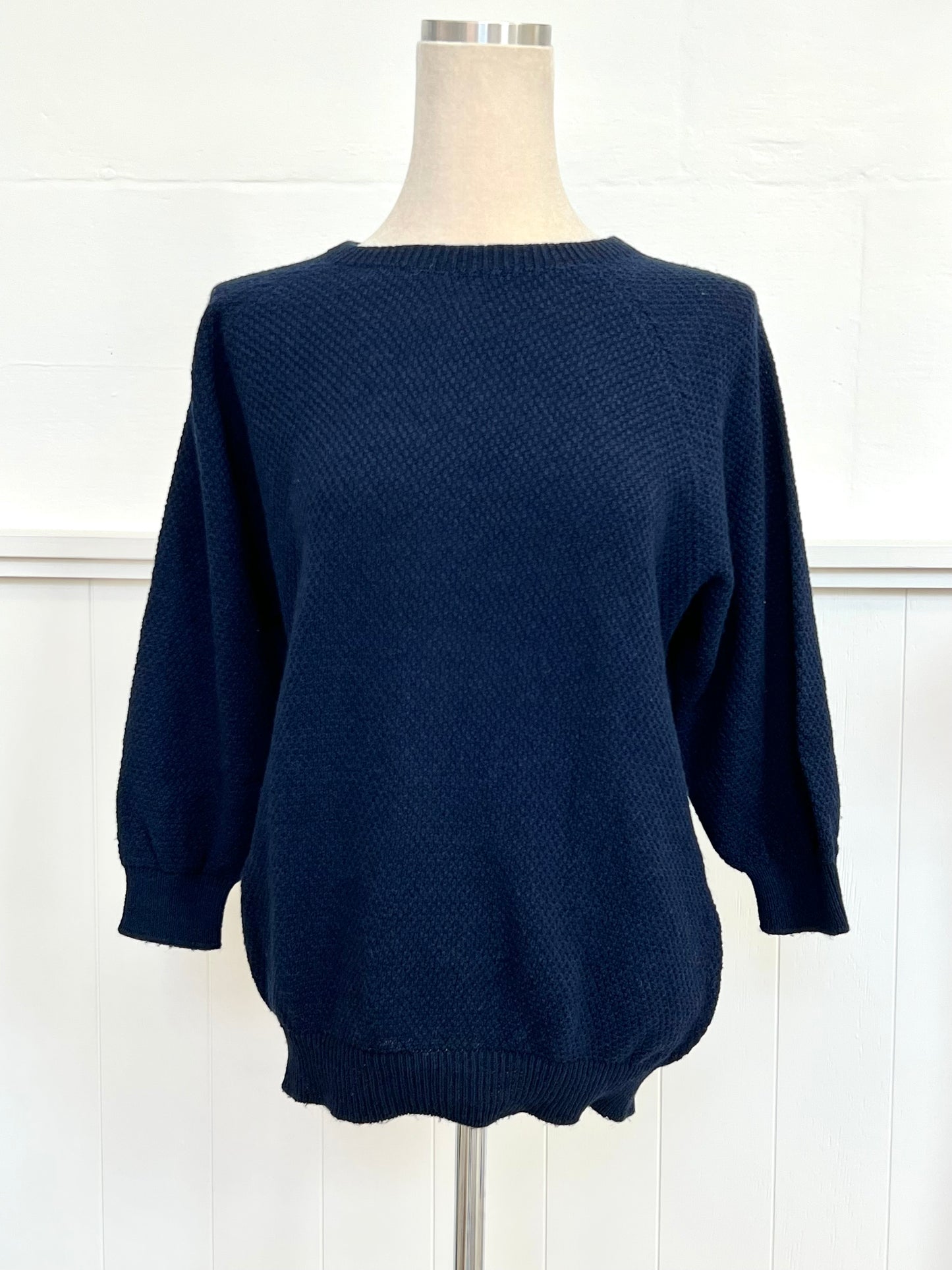"Penny" Textured Jumper - Navy