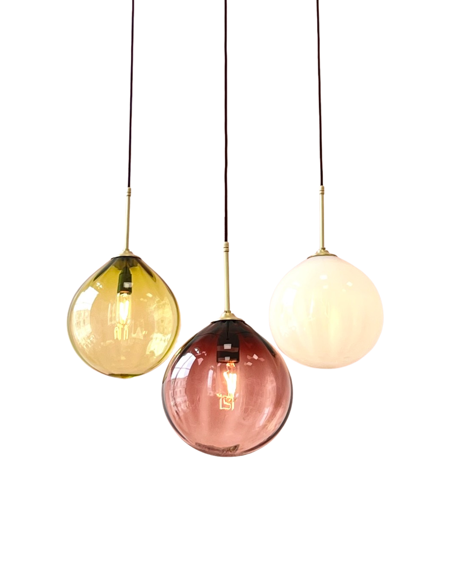 Handblown Glass 'Dodici' pendant light - Ivory - made to order