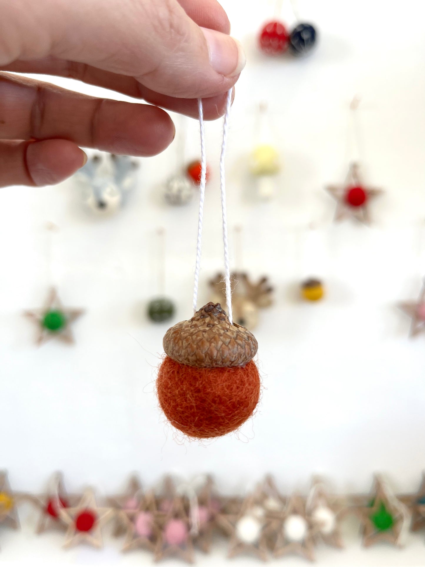 Felted Acorn Christmas Ornament - Assorted Colours