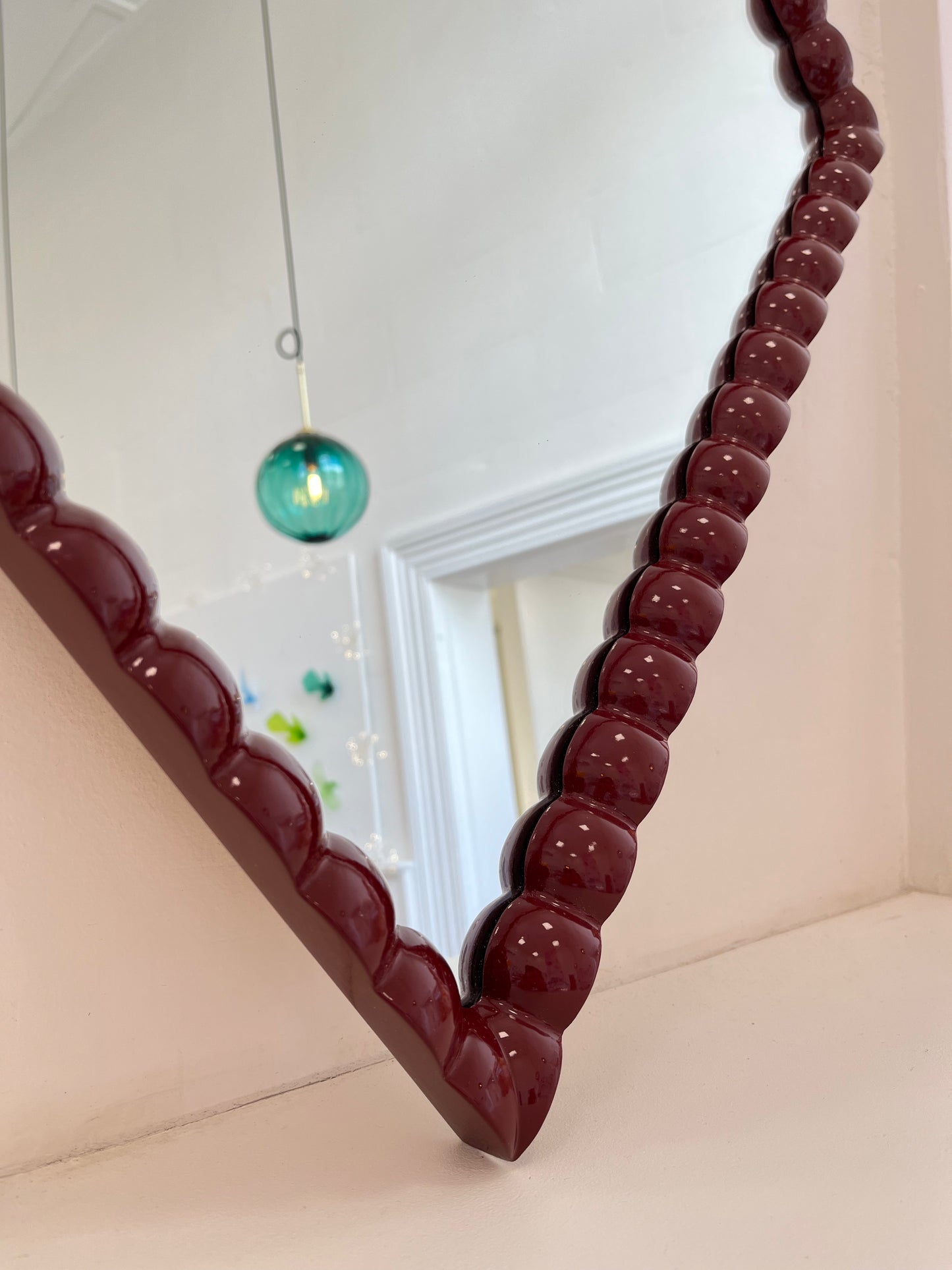 Diamond Spindle Mirror - Persian Red