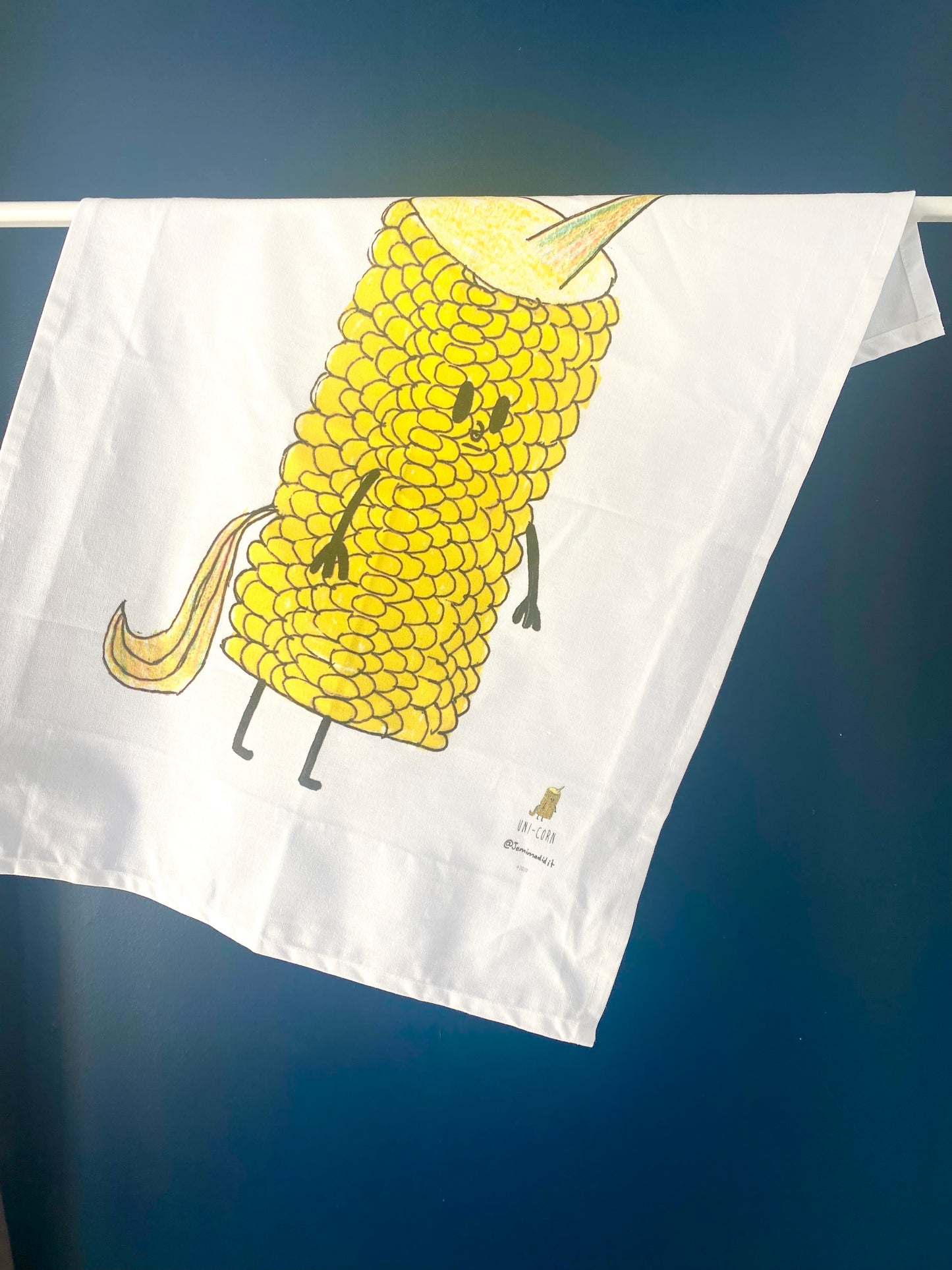 Uni-Corn - Illustrated Cotton Tea towel by Jemimadidit