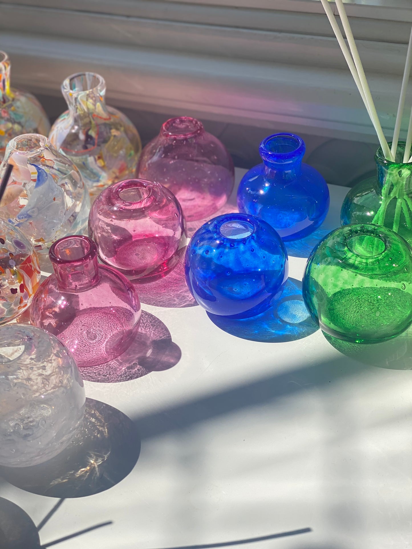 Handblown Glass Diffuser Vase - Cobalt Blue