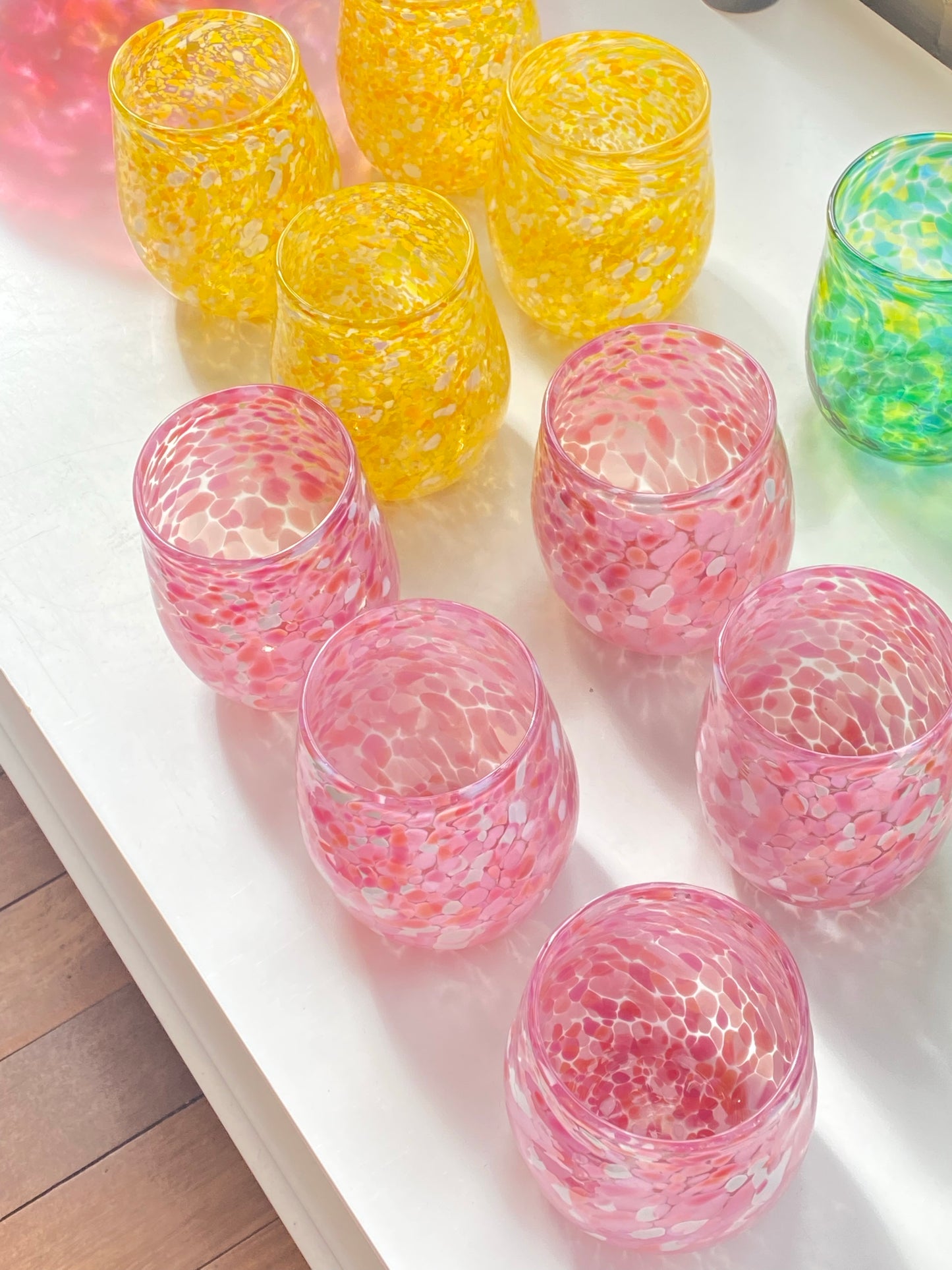 Handblown Glass Tumbler - Hot Pink