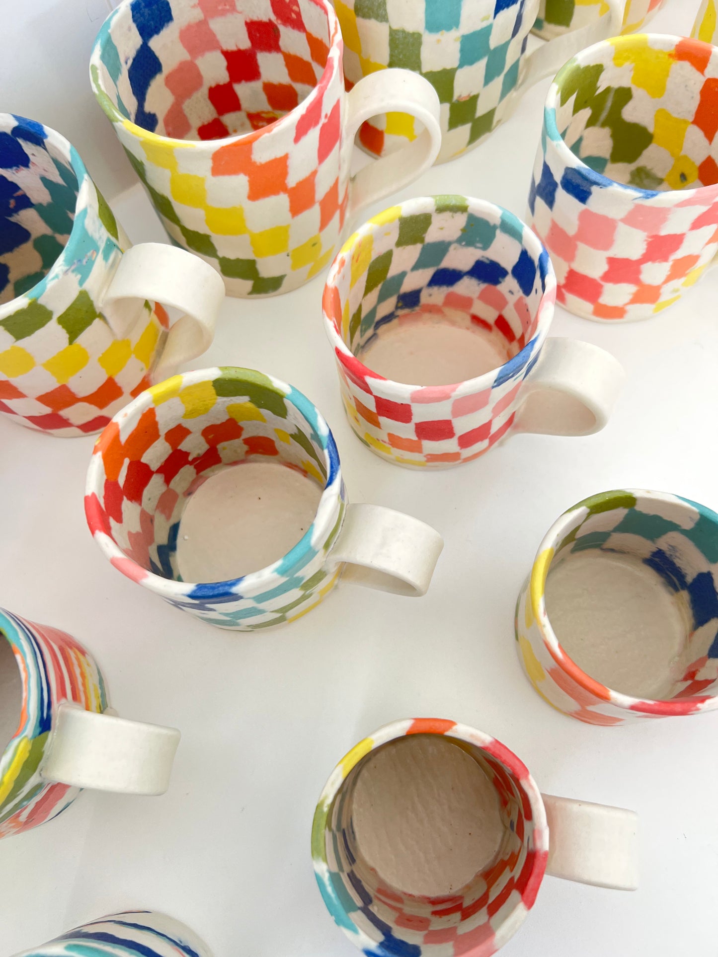 Ceramic Nerikomi Mug - Medium - Rainbow Stripes