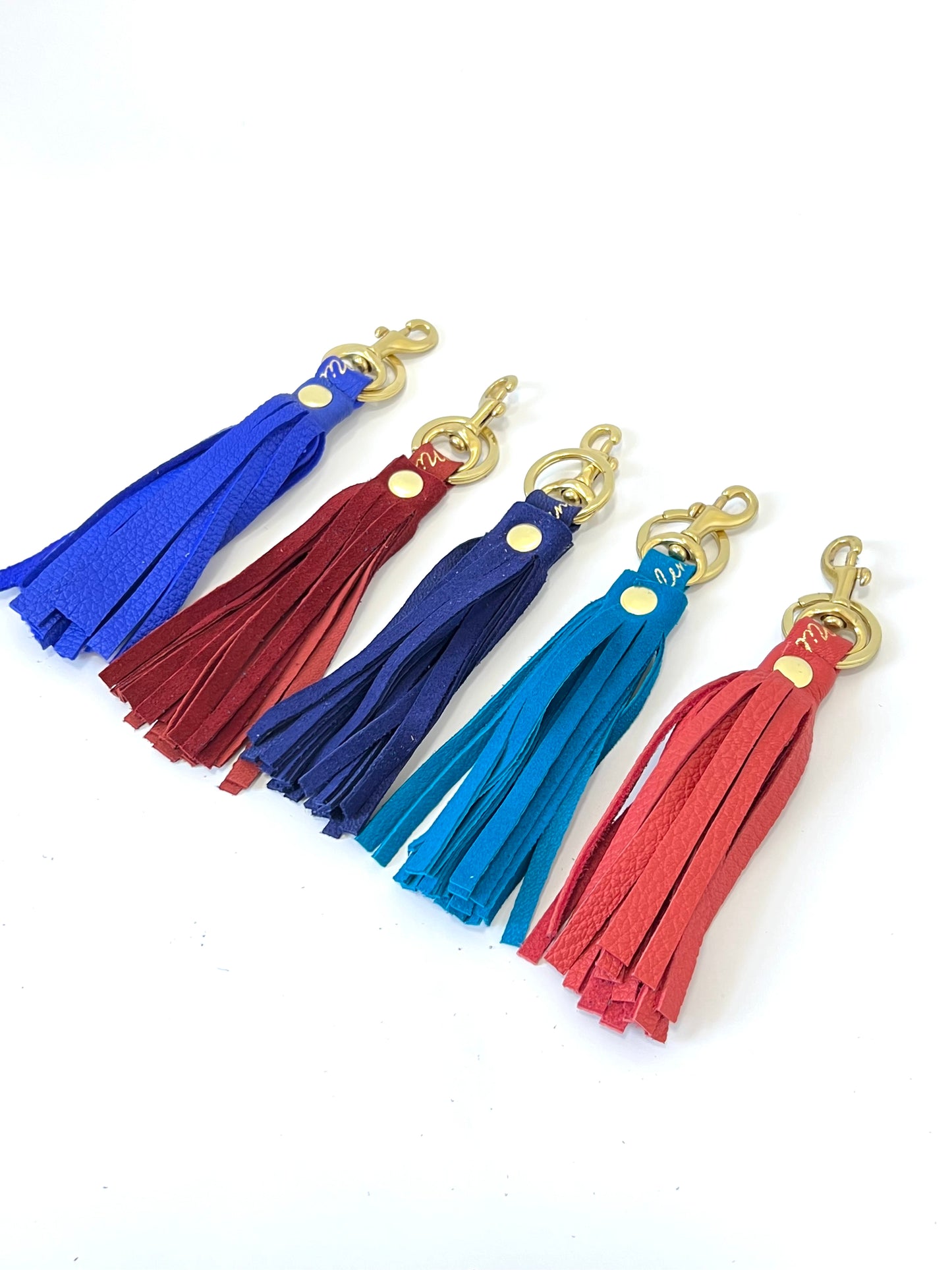 Tassel Keyring & Clip - Ink Suede