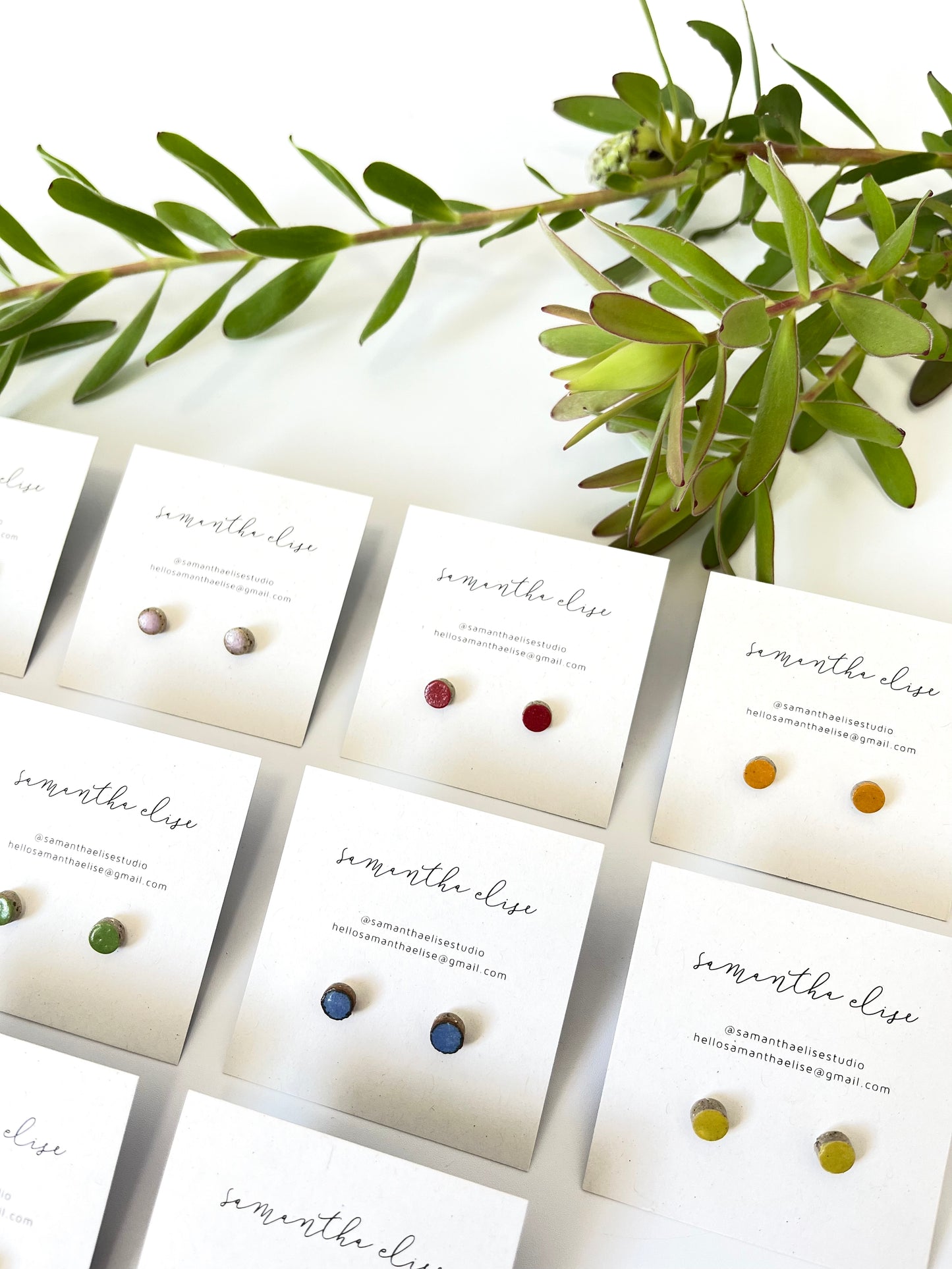 Speckled Dots Ceramic Stud Earrings - Apple Green